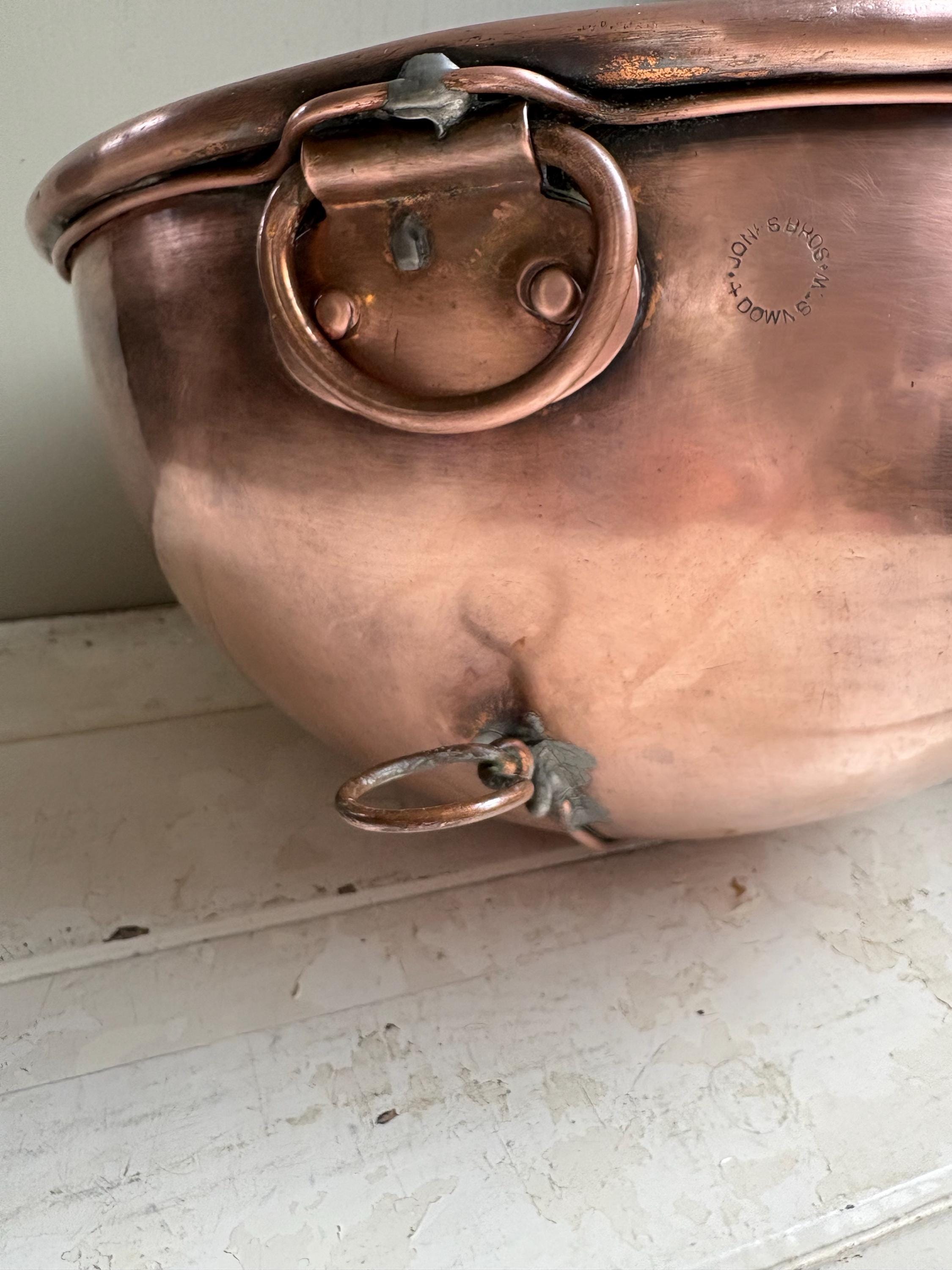 Large Copper Mixing Bowl, Vintage Kitchenalia