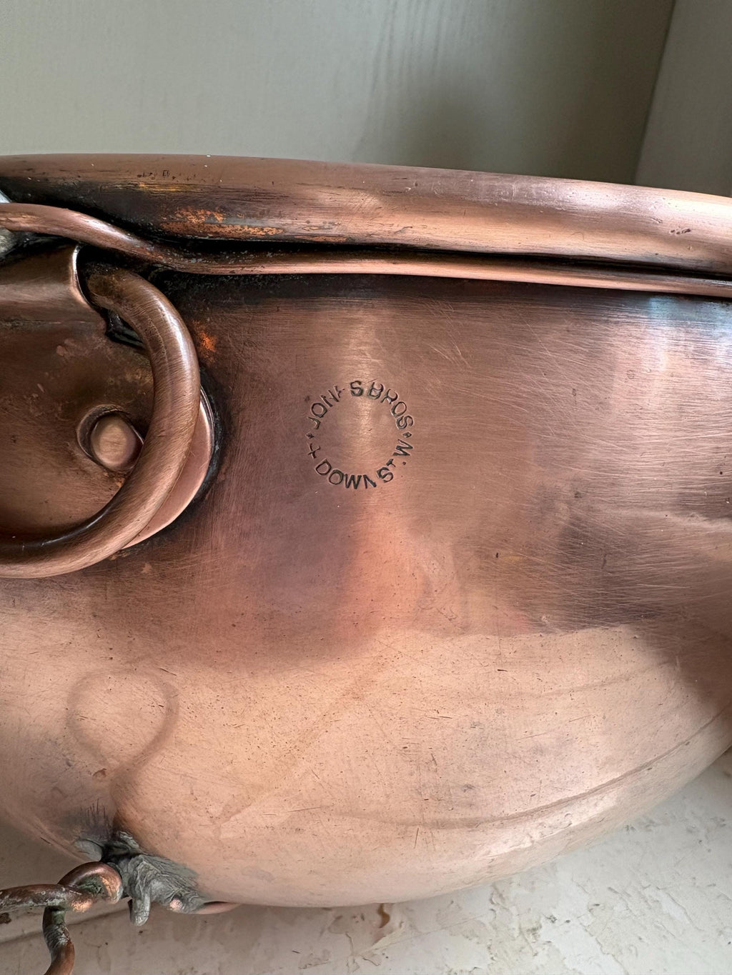 Large Copper Mixing Bowl, Vintage Kitchenalia