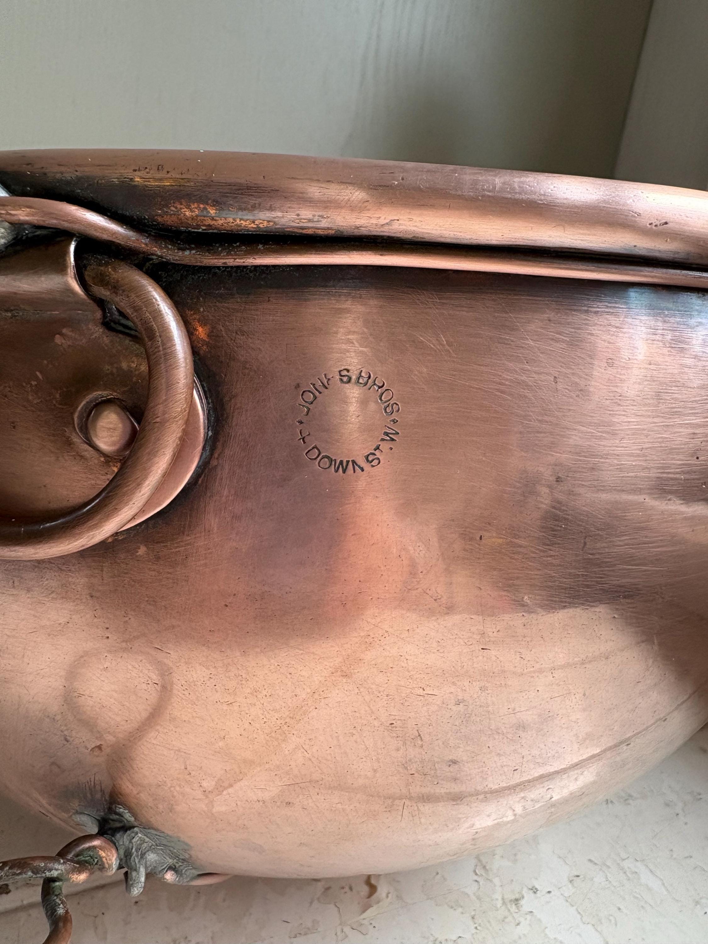 Large Copper Mixing Bowl, Vintage Kitchenalia