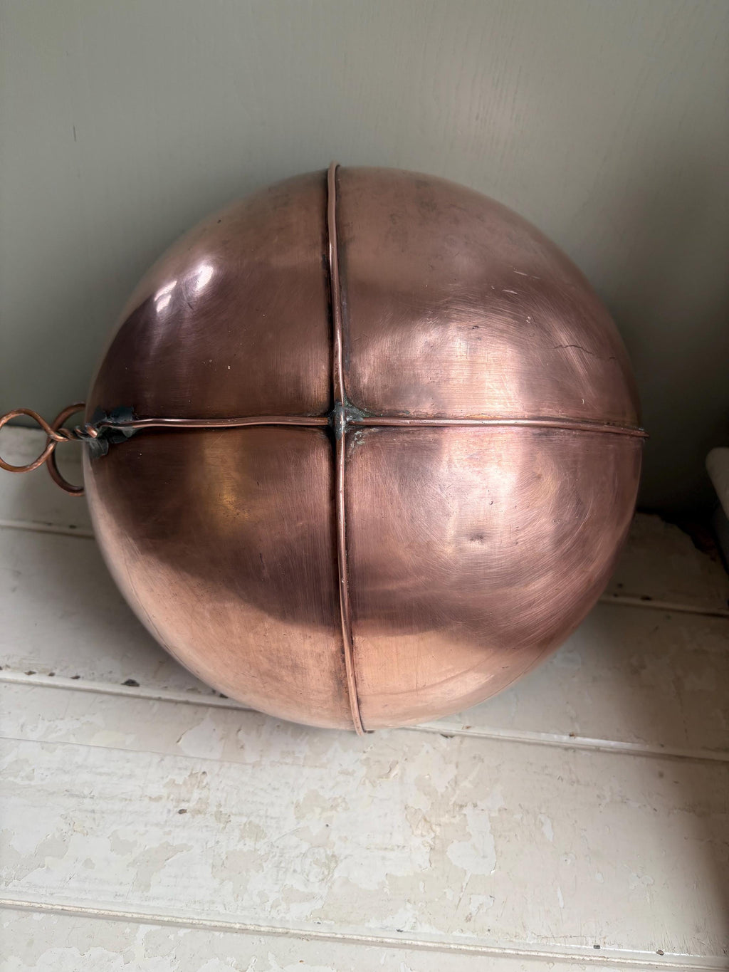 Large Copper Mixing Bowl, Vintage Kitchenalia