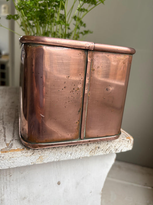 Vintage Copper Trough Planter: Kitchen Herb Windowsill Decor