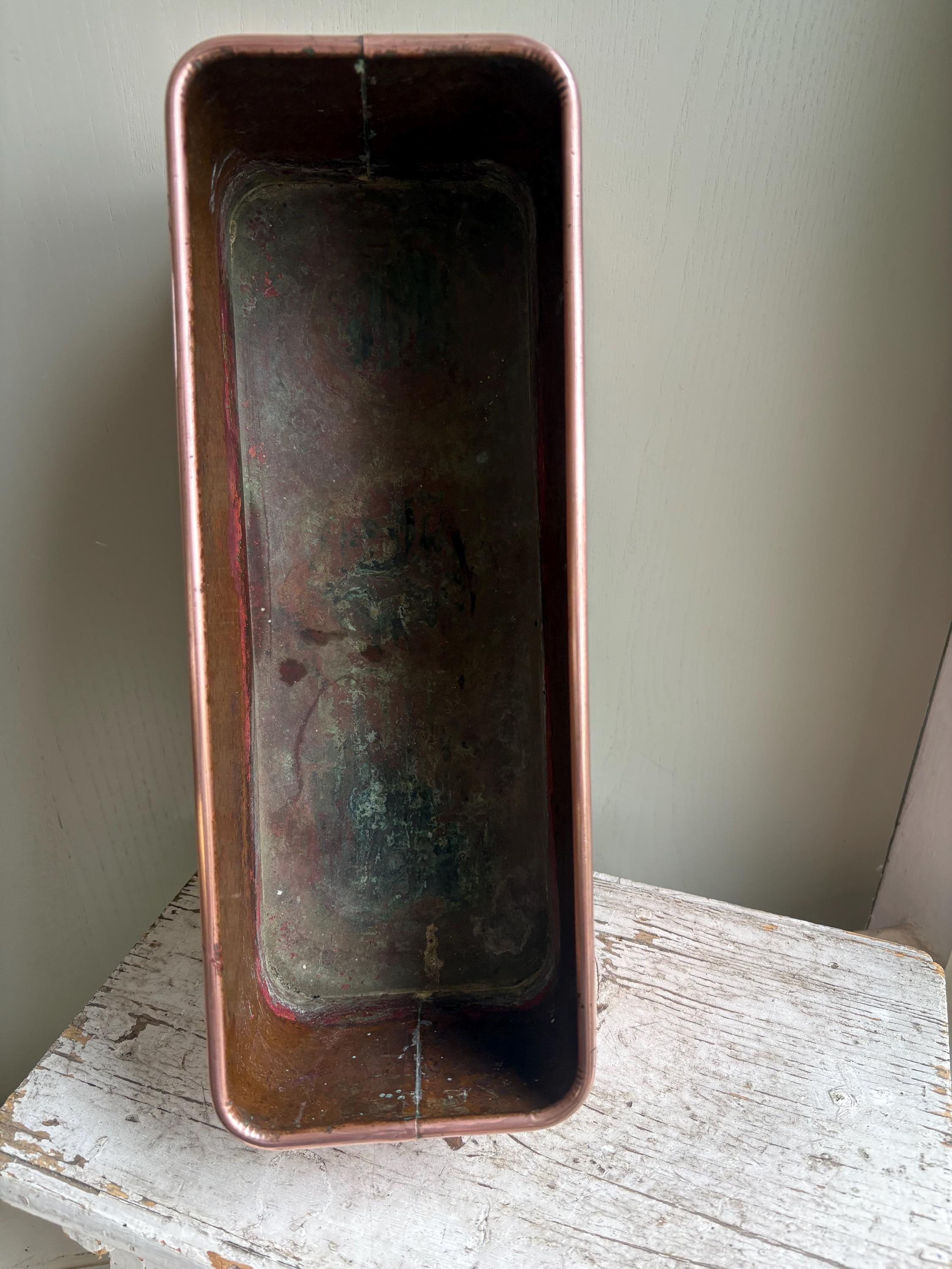 Vintage Copper Trough Planter: Kitchen Herb Windowsill Decor