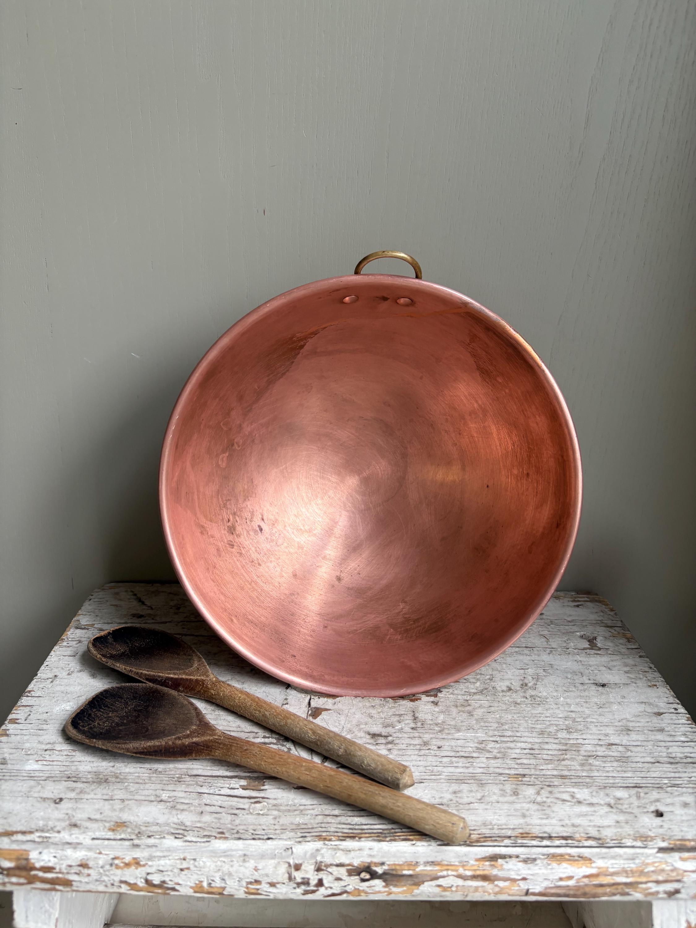 Vintage Copper Mixing Bowl, Kitchenalia