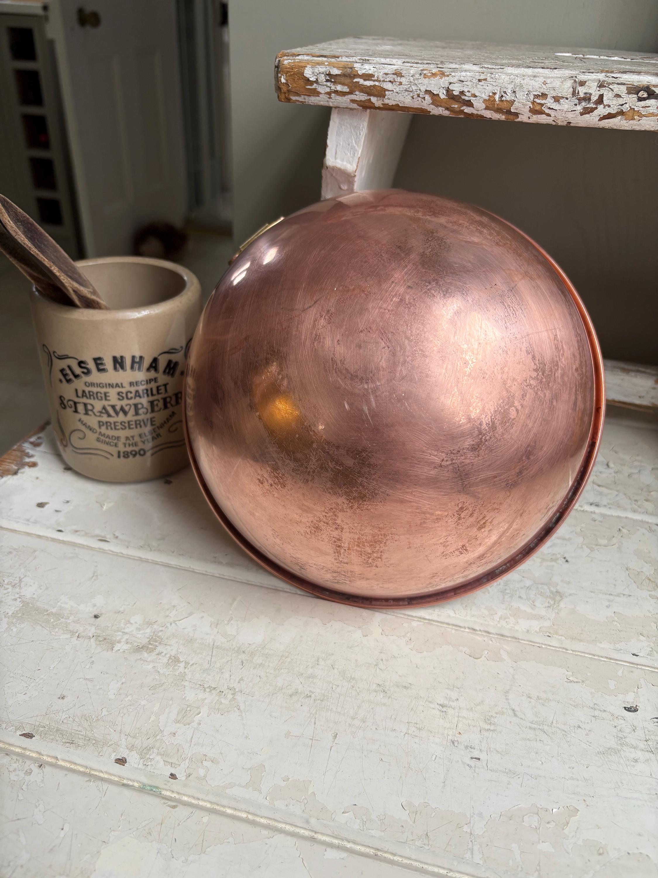 Vintage Copper Mixing Bowl, Kitchenalia