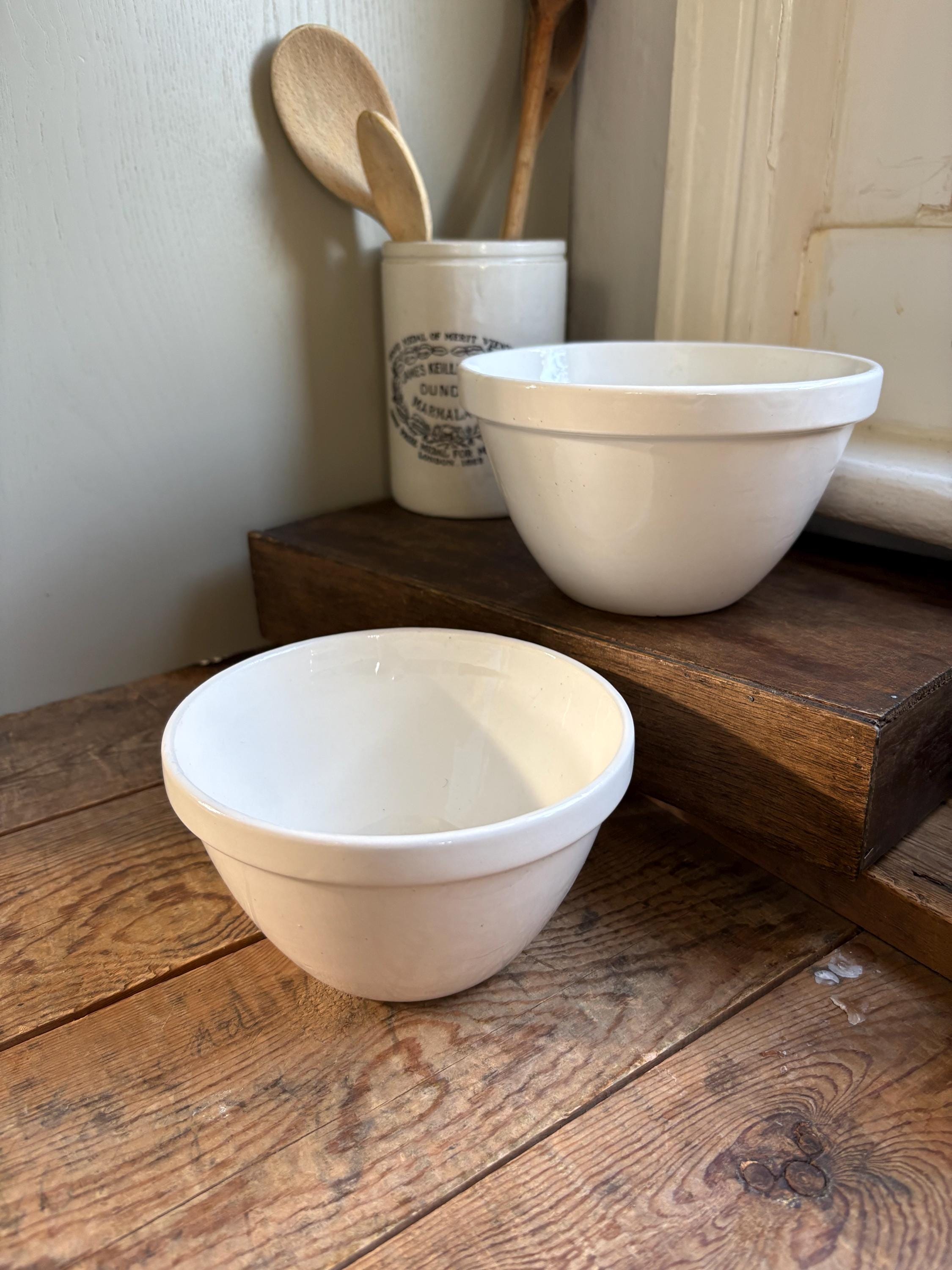 Set of Two Vintage Made in England Pudding Bowls: Kitchenalia