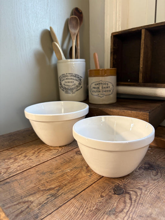 Set of Two Vintage Made in England Pudding Bowls: Kitchenalia