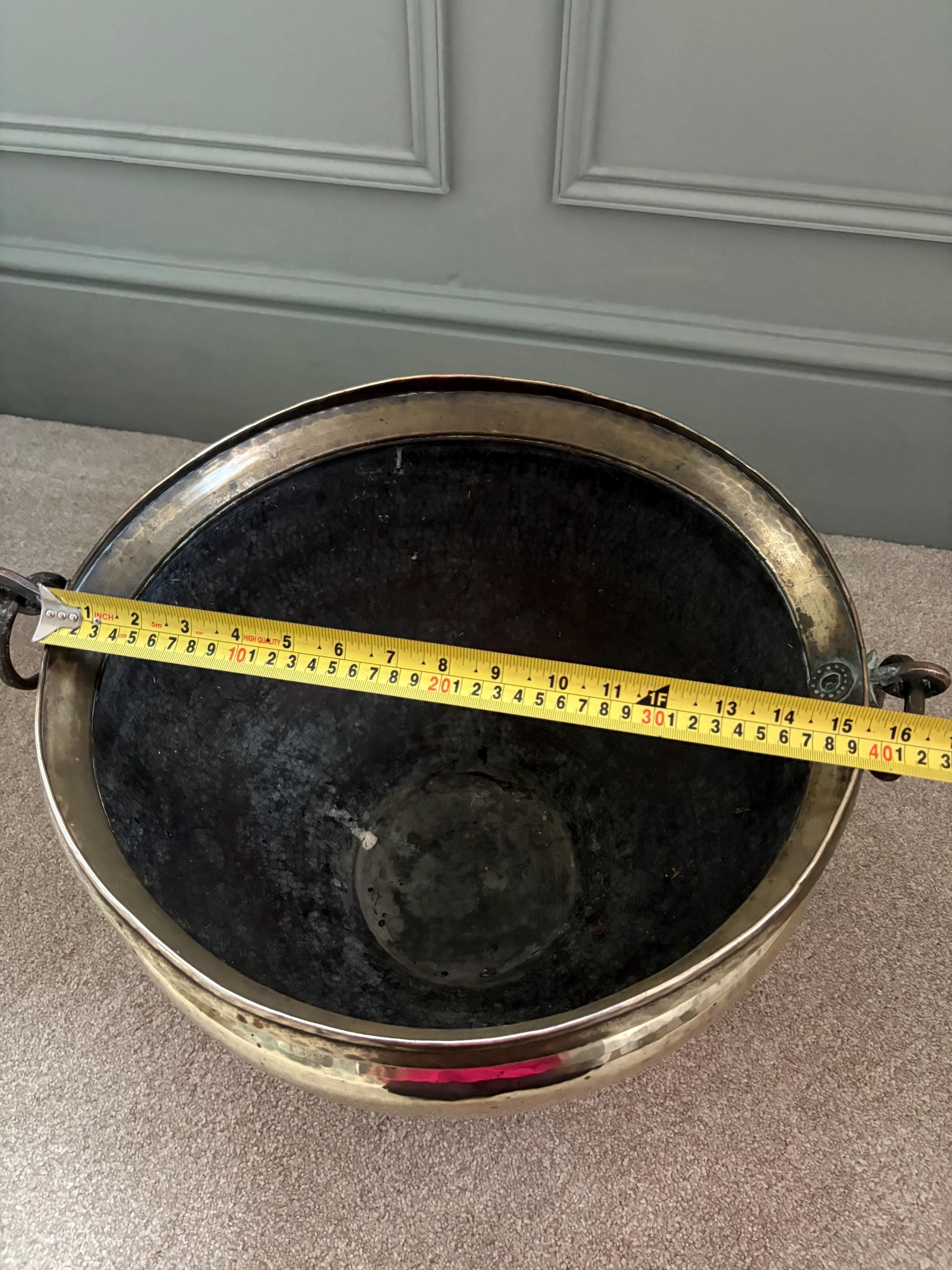 Enormous Brass Log Bin/Bucket, Large Brass Jardiniere