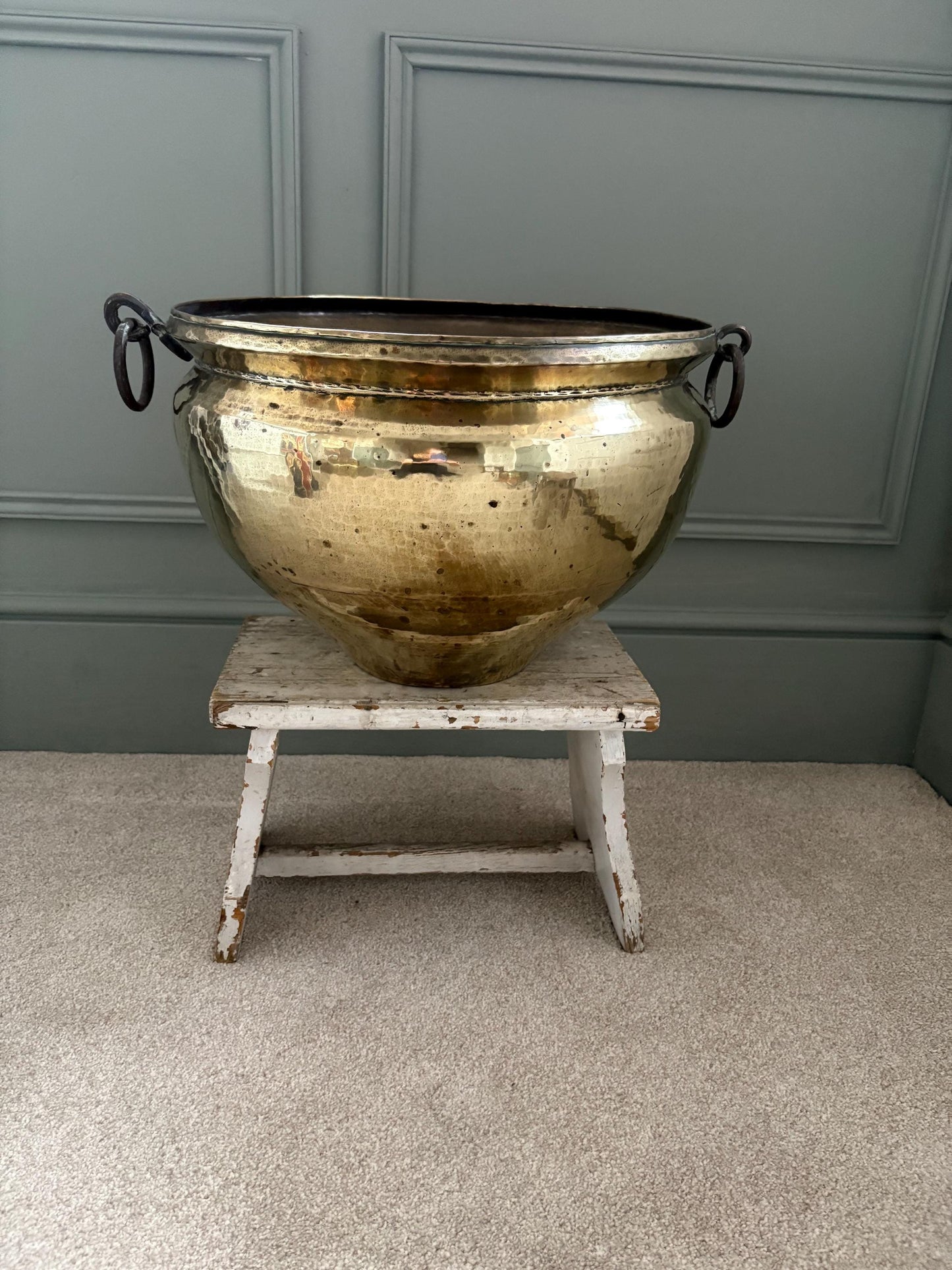 Enormous Brass Log Bin/Bucket, Large Brass Jardiniere