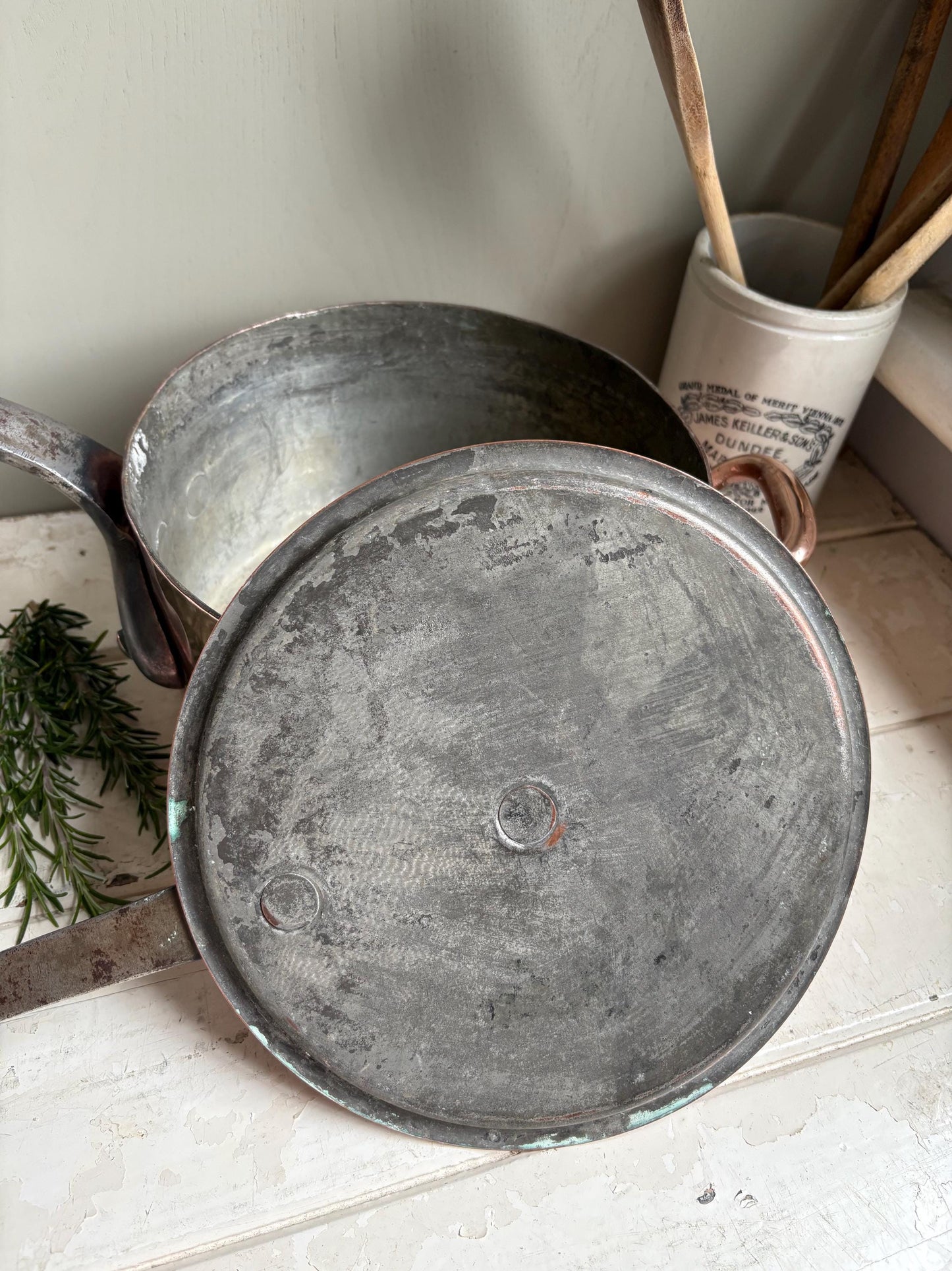 Copper Pan and Lid Set, Kitchenalia.