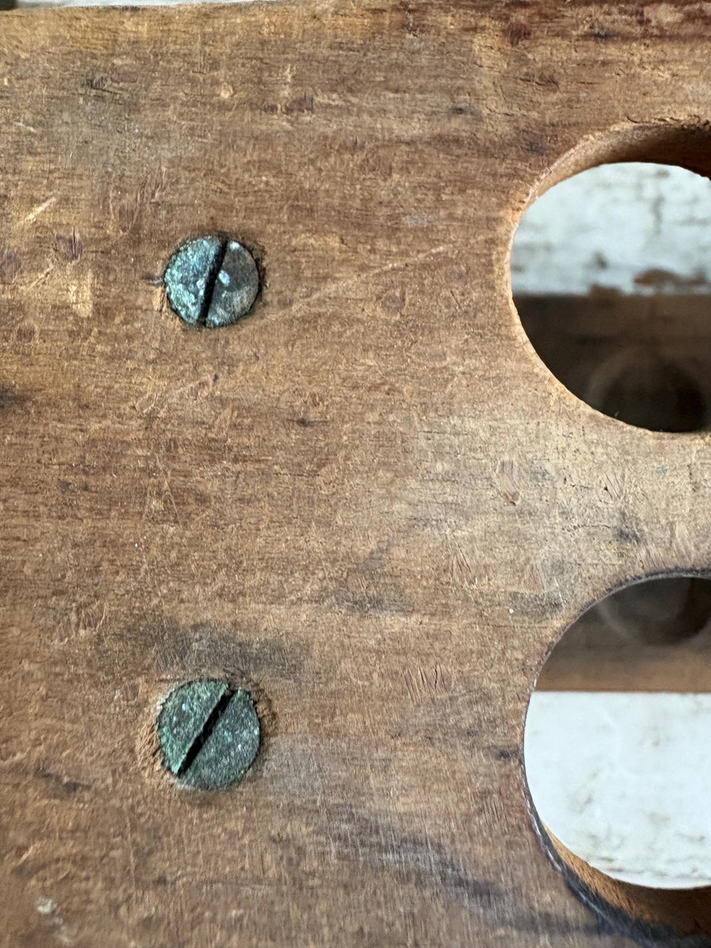 Vintage Wooden Test Tube Holder, Rustic Vase Display