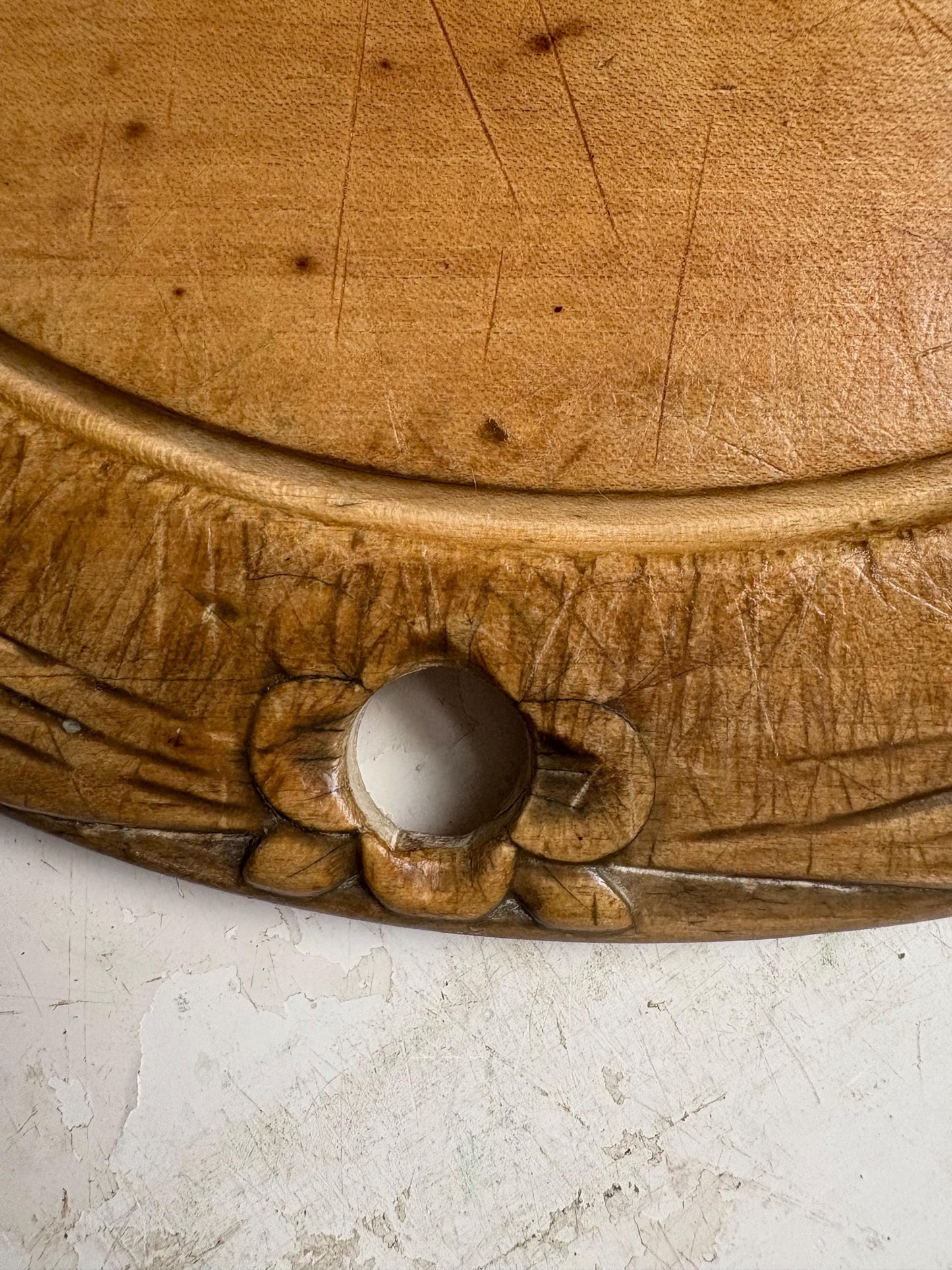 Vintage Carved Bread Board.