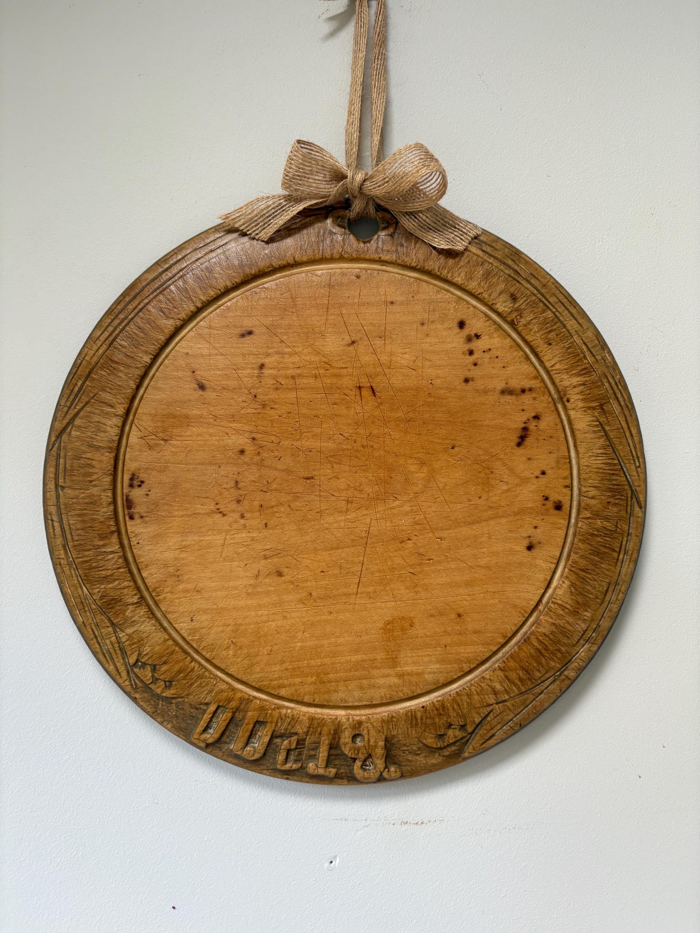 Vintage Carved Bread Board.
