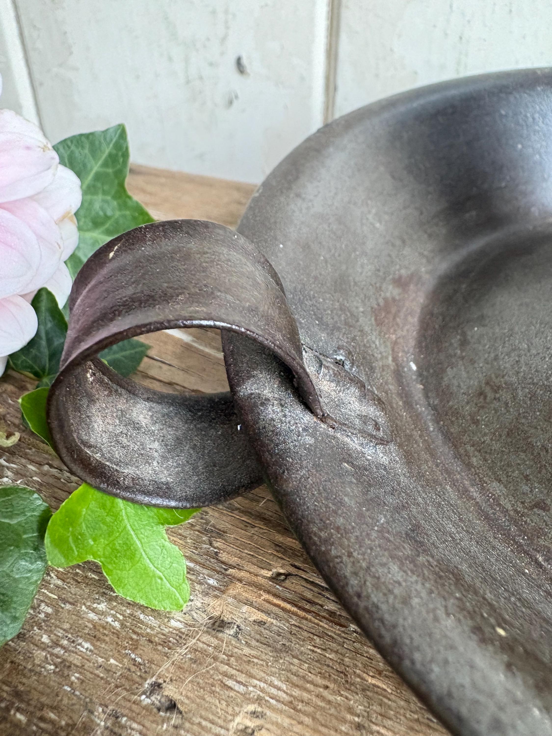 Vintage metal candle holder, Chamberstick holder.