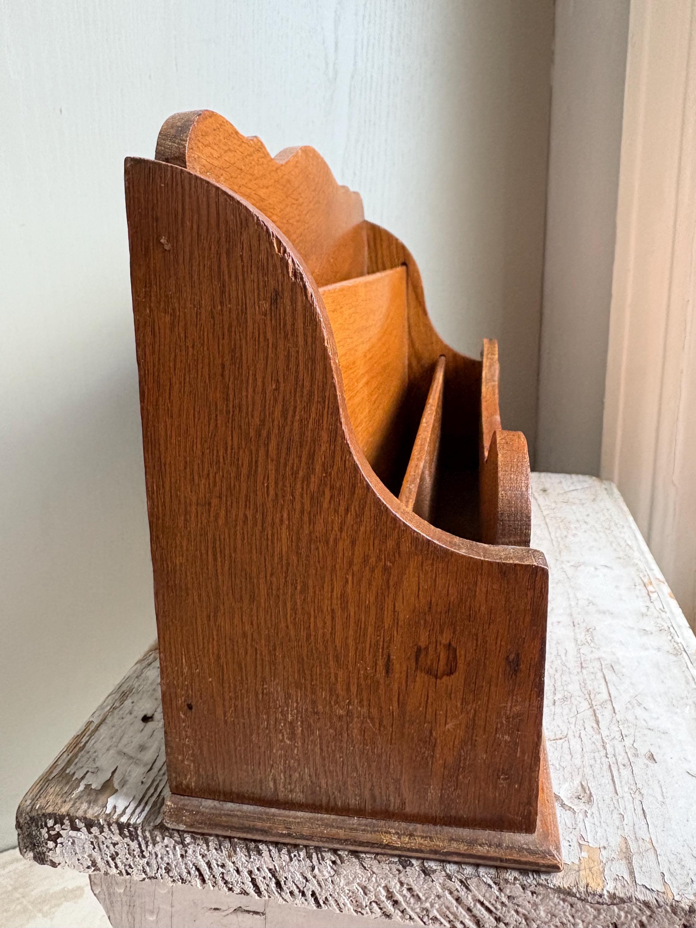 Large Vintage Wooden Letter Rack