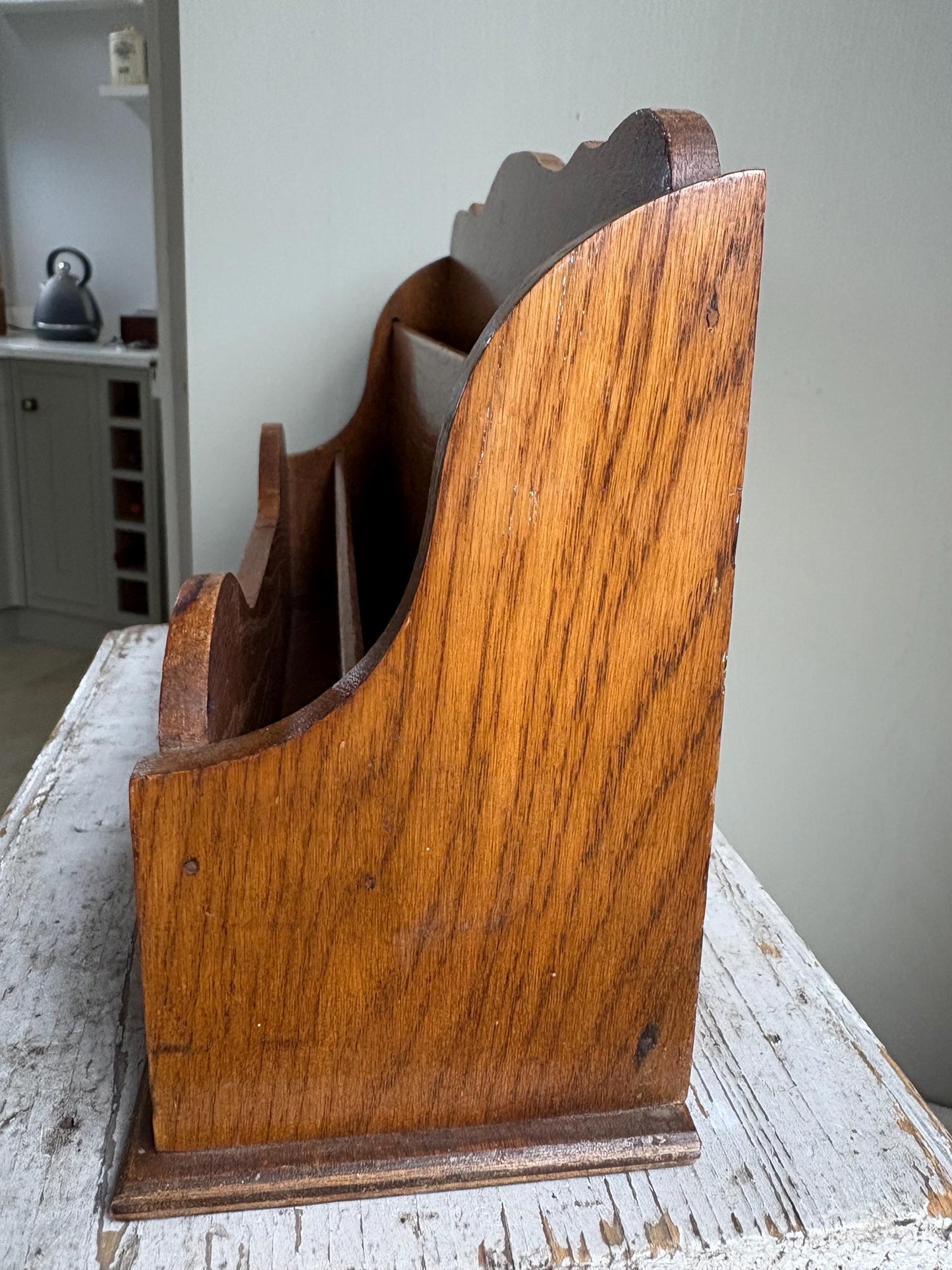 Large Vintage Wooden Letter Rack