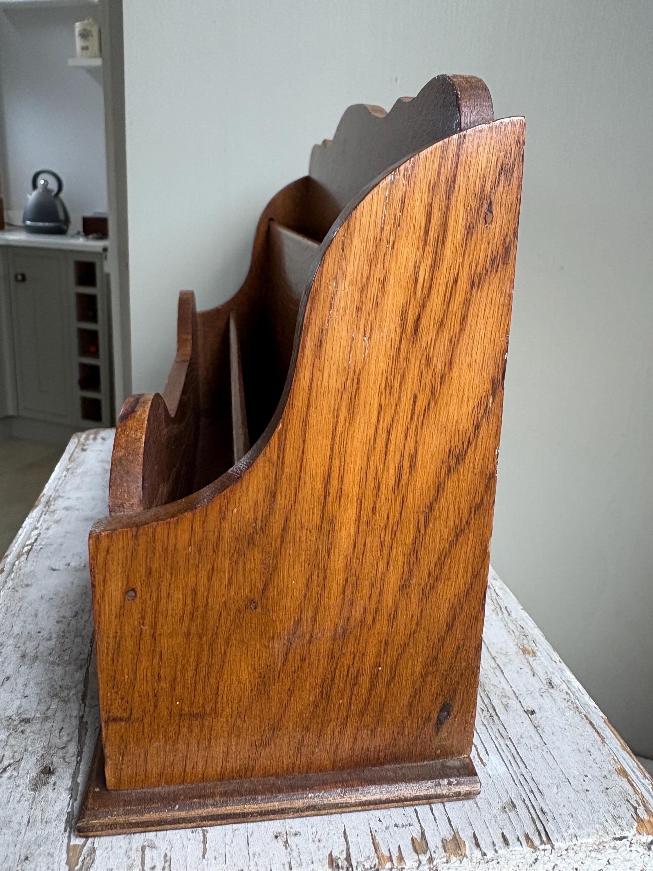 Large Vintage Wooden Letter Rack