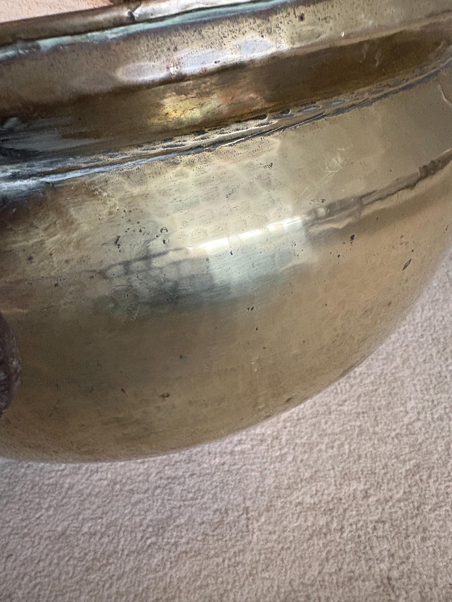 Enormous Brass Log Bin/Bucket, Large Brass Jardiniere