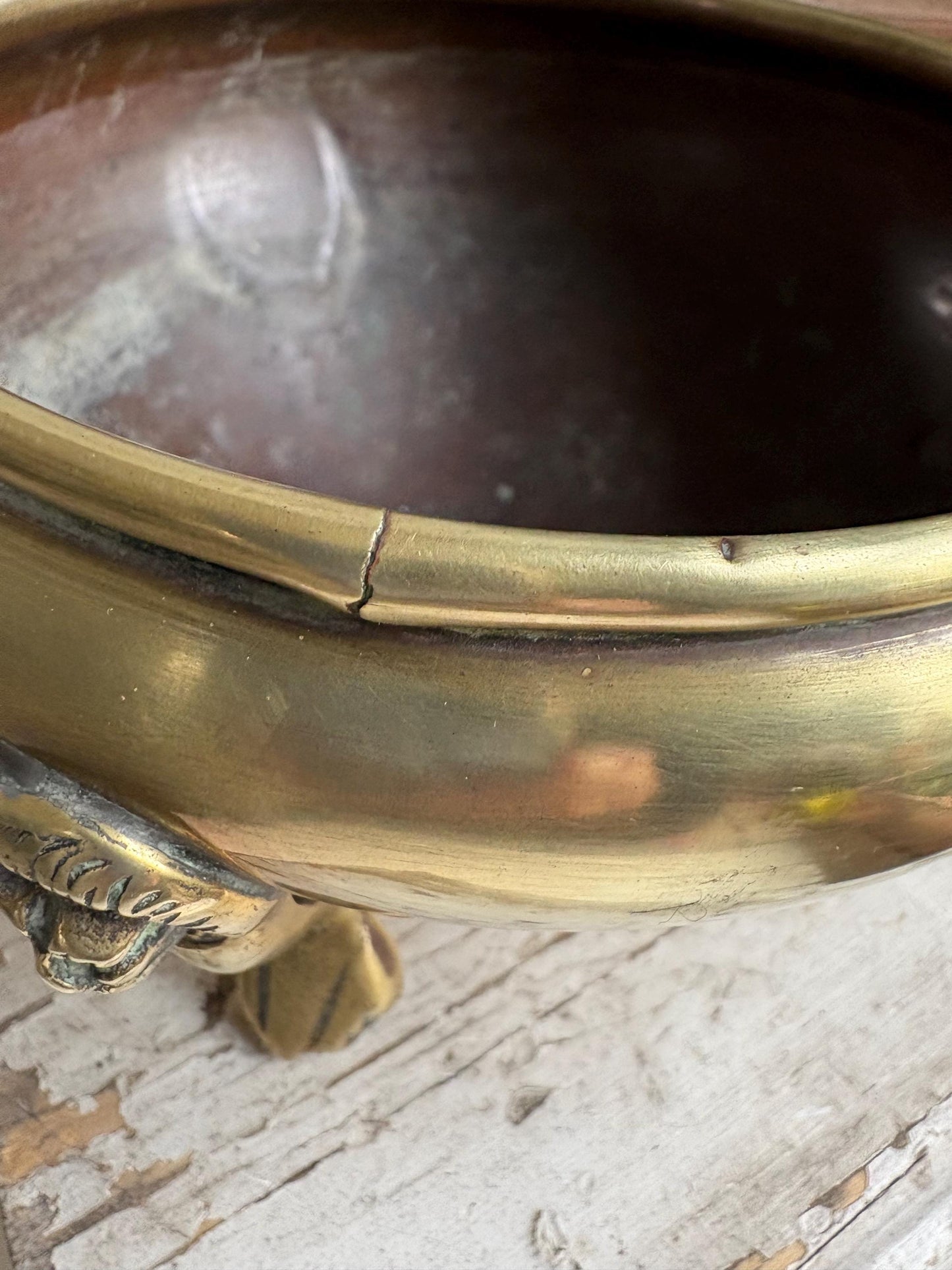 Set of TWO Brass Footed Bowls.