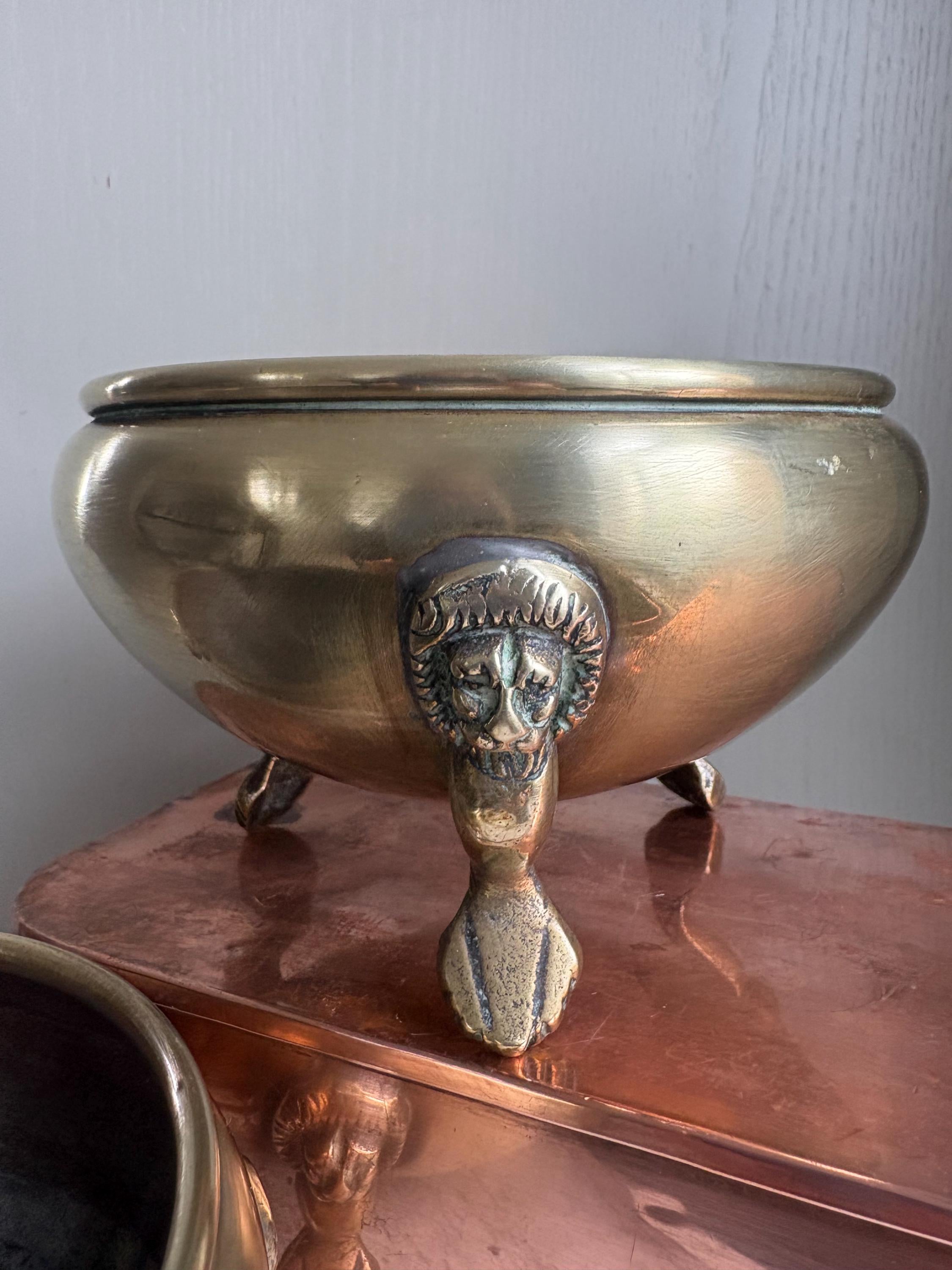 Set of TWO Brass Footed Bowls.
