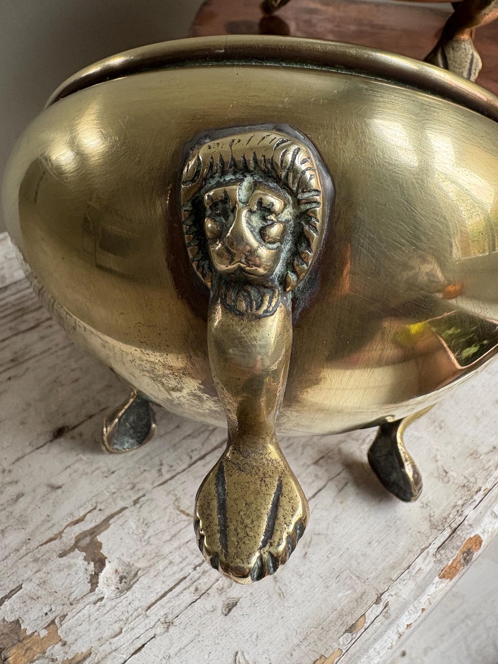 Set of TWO Brass Footed Bowls.