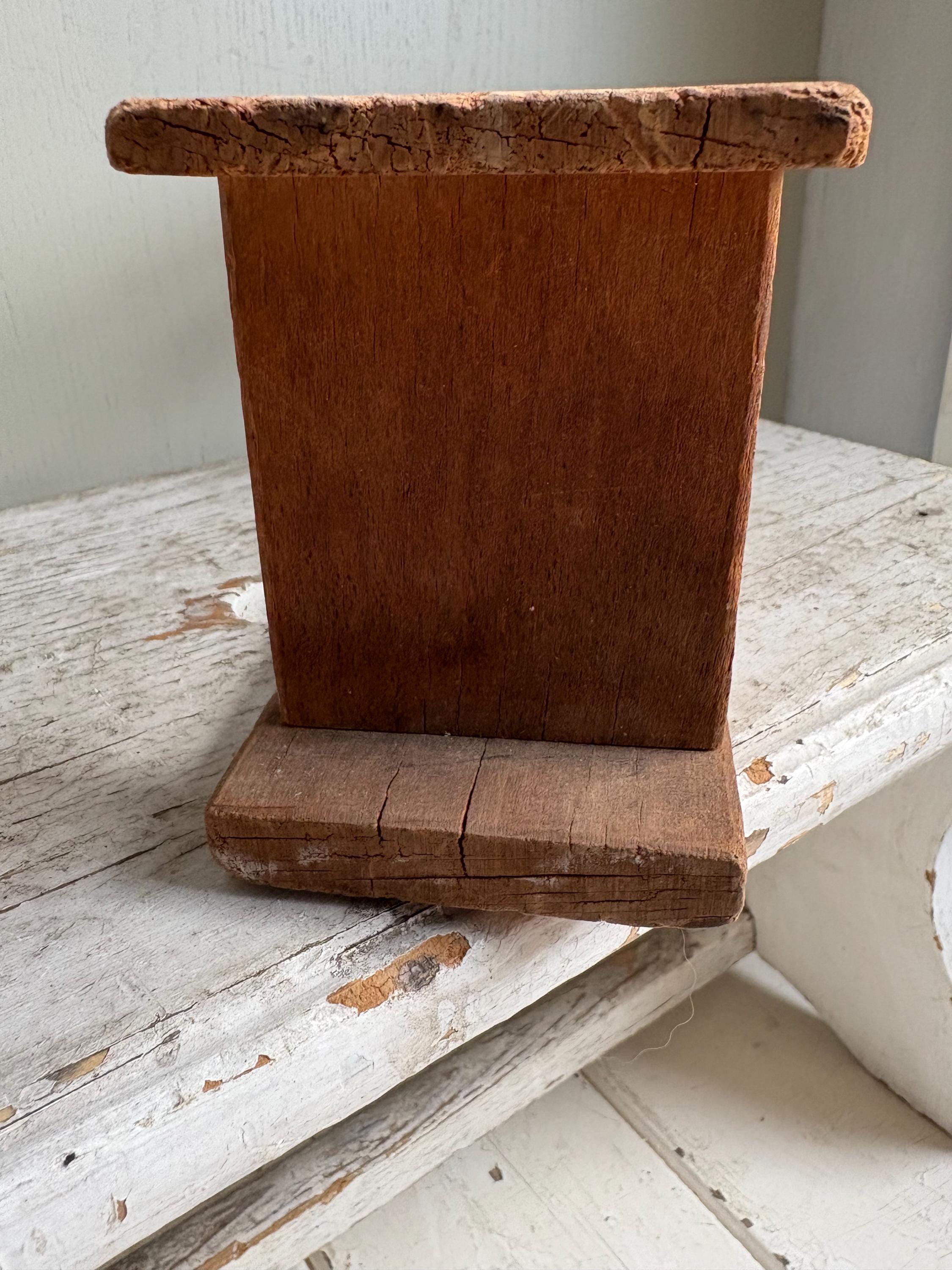 Vintage Wooden Test Tube Holder, Rustic Vase Display