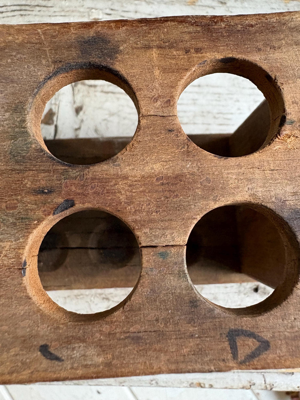 Vintage Wooden Test Tube Holder, Rustic Vase Display