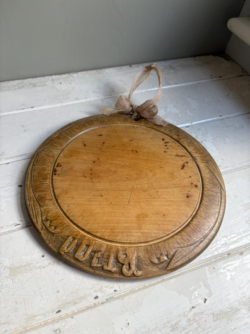 Vintage Carved Bread Board.