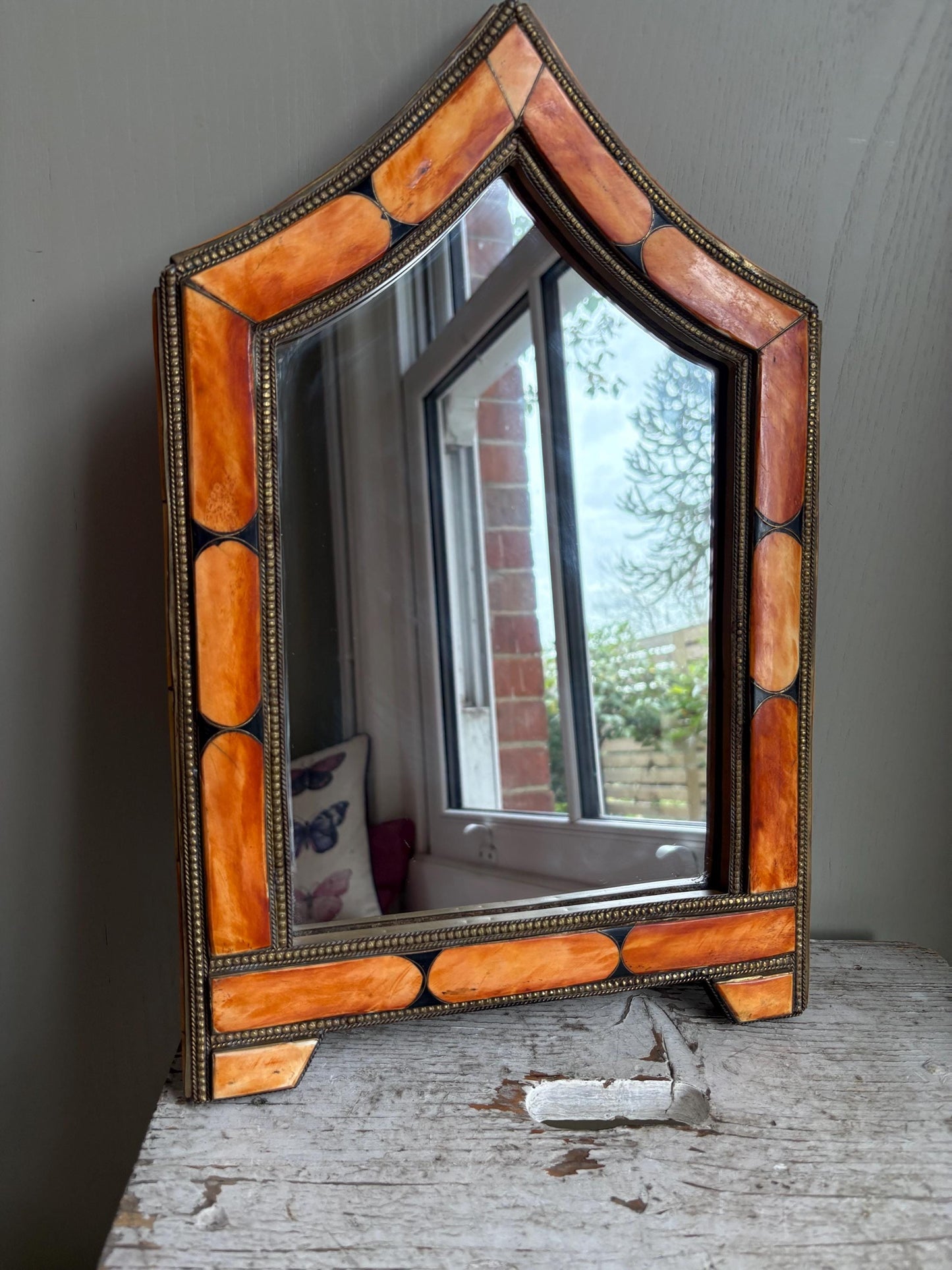 Moroccan Bone Inlay Mirror.