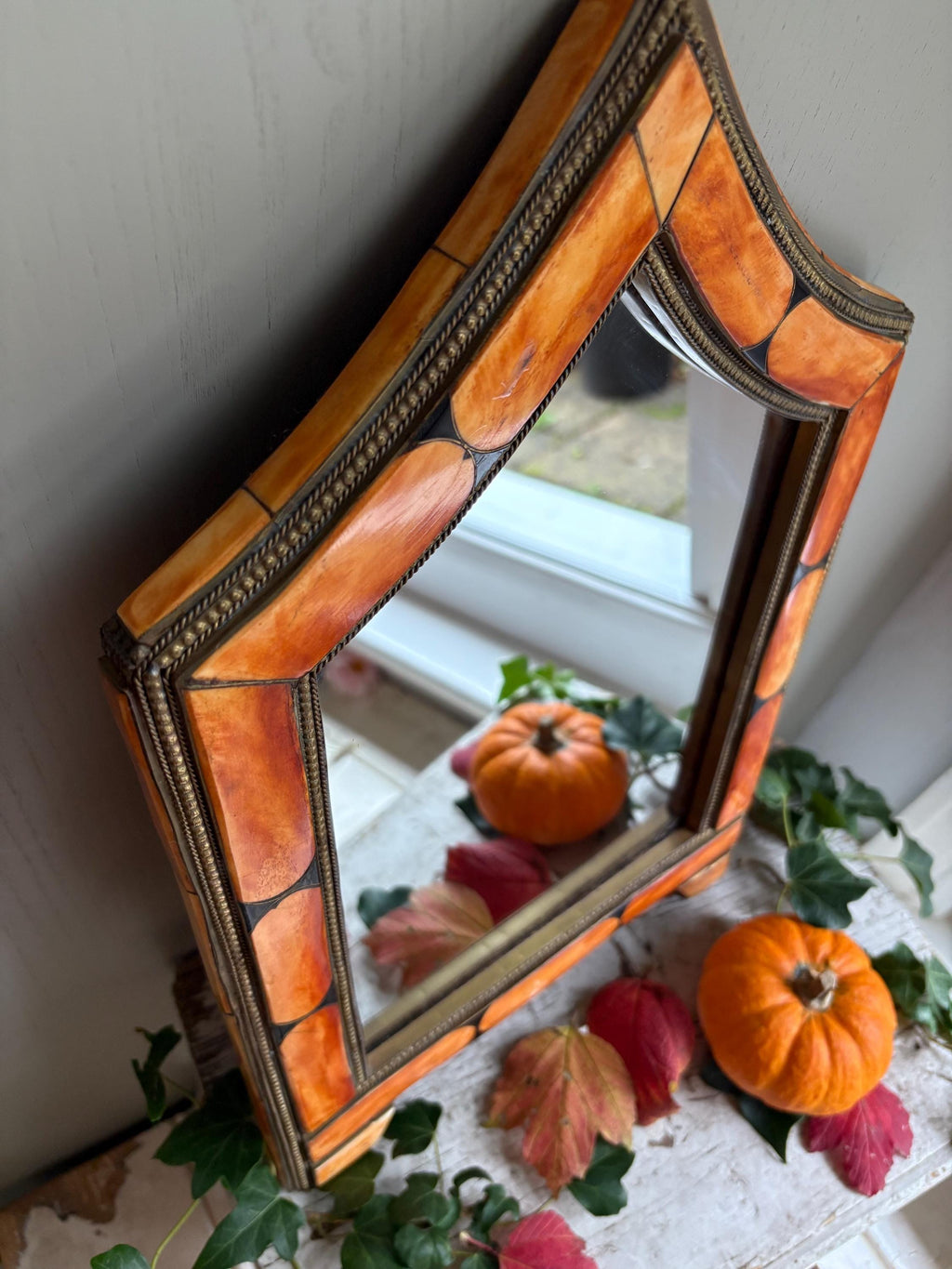 Moroccan Bone Inlay Mirror.