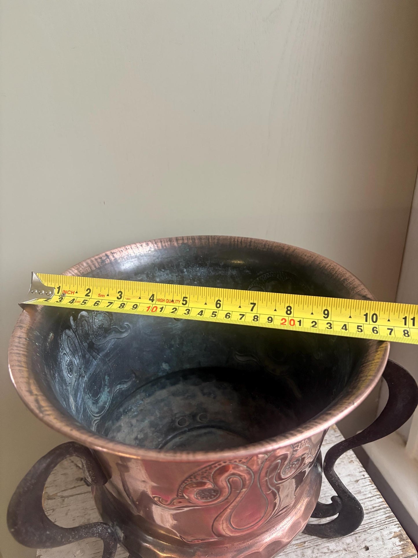 Arts and Crafts Copper Jardinere, Log Bin, Copper Planter.