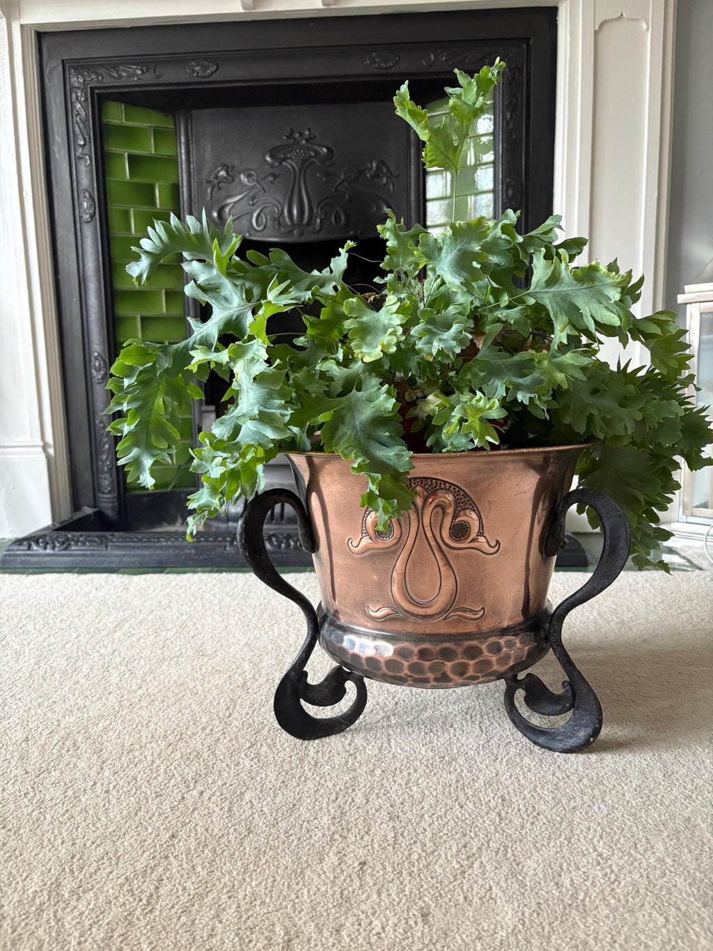 Arts and Crafts Copper Jardinere, Log Bin, Copper Planter.