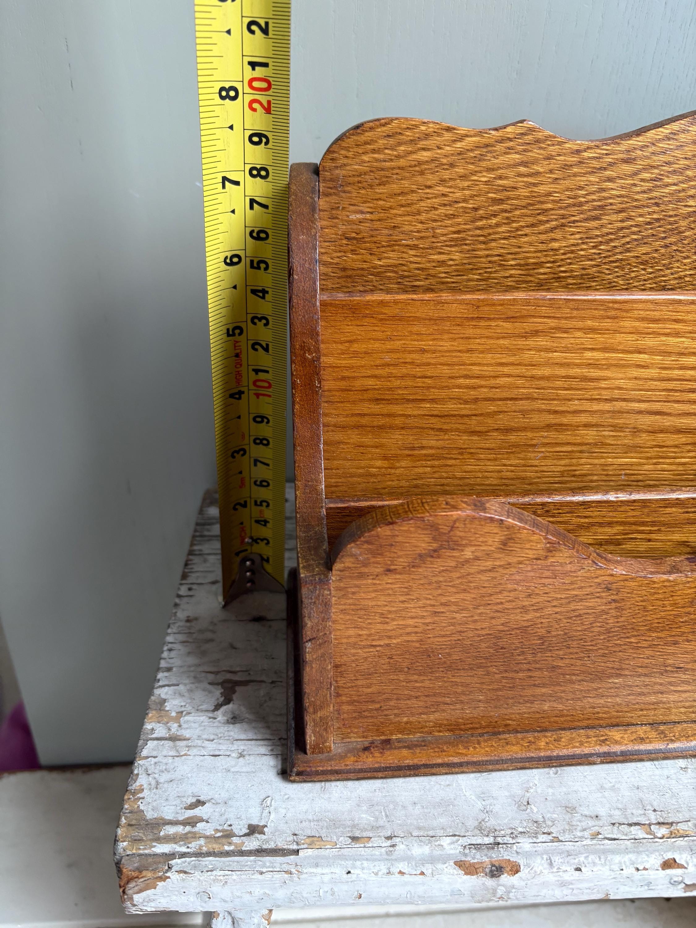Large Vintage Wooden Letter Rack