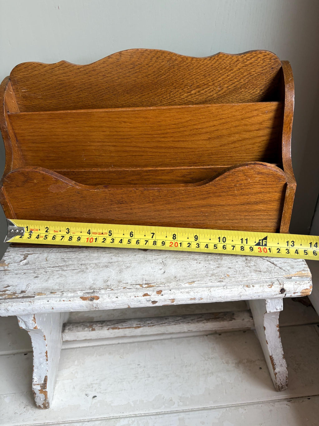 Large Vintage Wooden Letter Rack