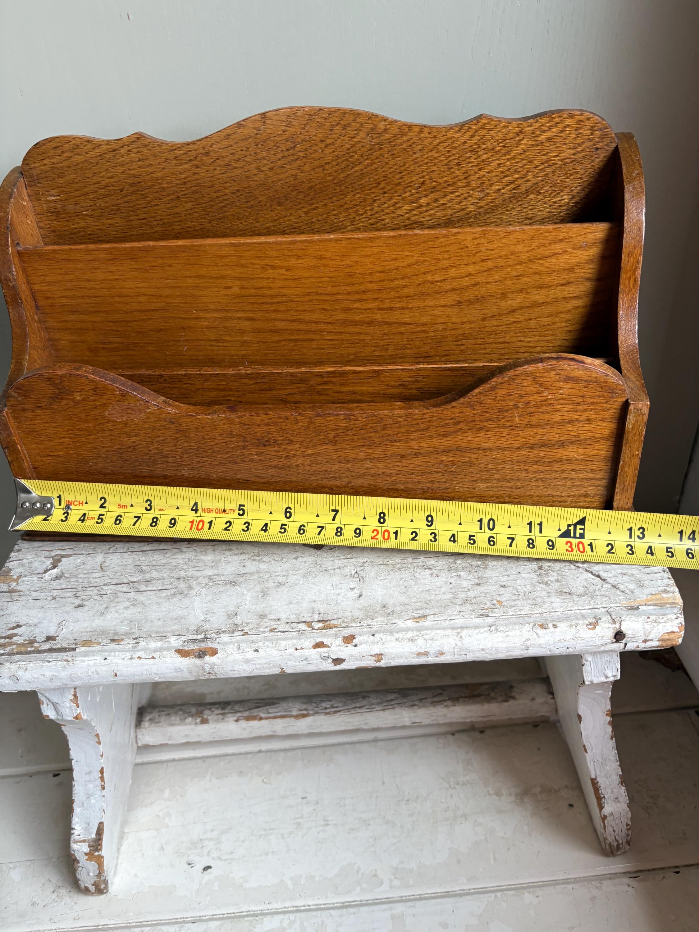 Large Vintage Wooden Letter Rack