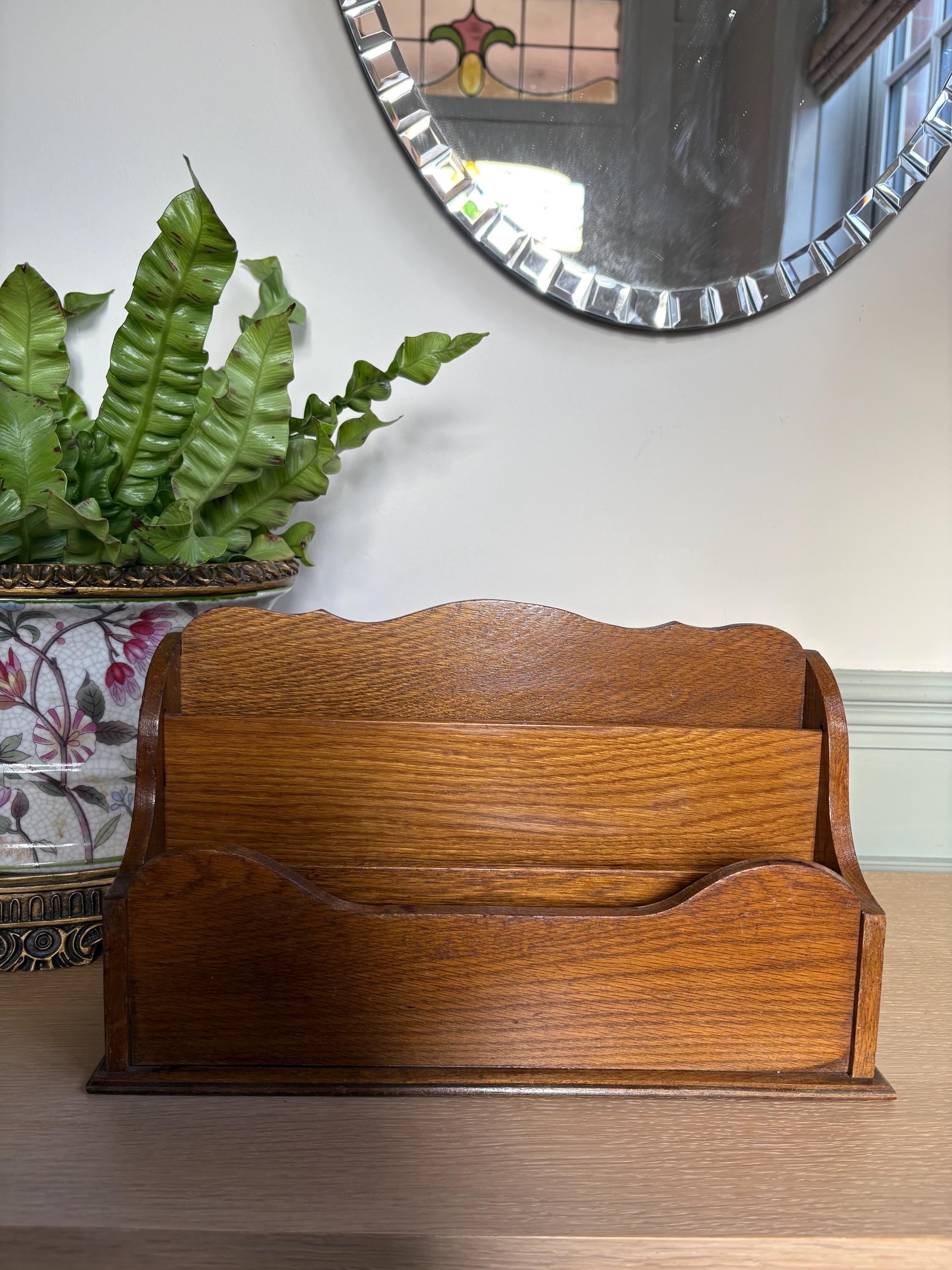 Large Vintage Wooden Letter Rack