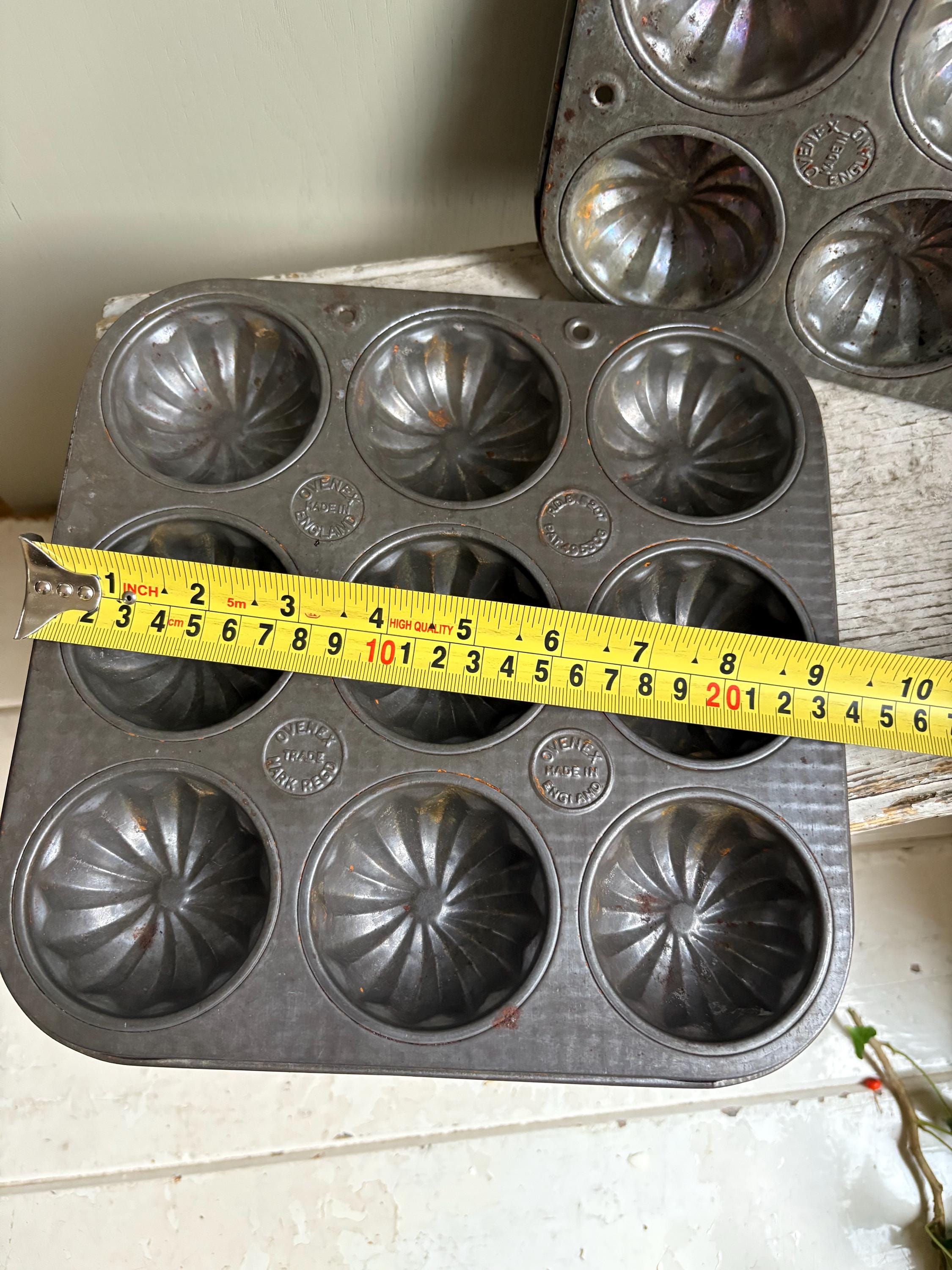Set of TwoVintage Muffin Tray, Cupcake Tin, Mince pie Tins.