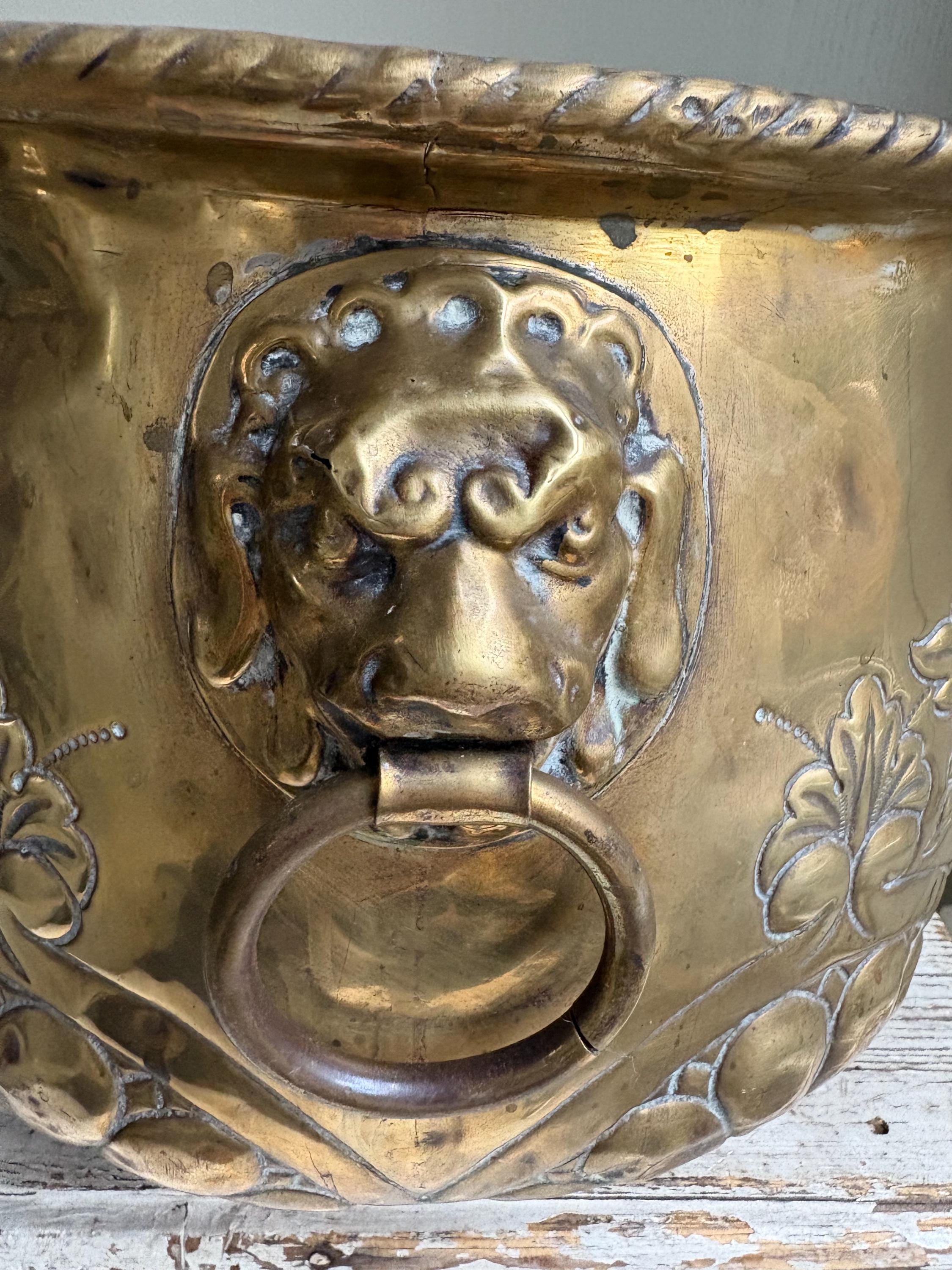 Large Brass Planter/Jardinere