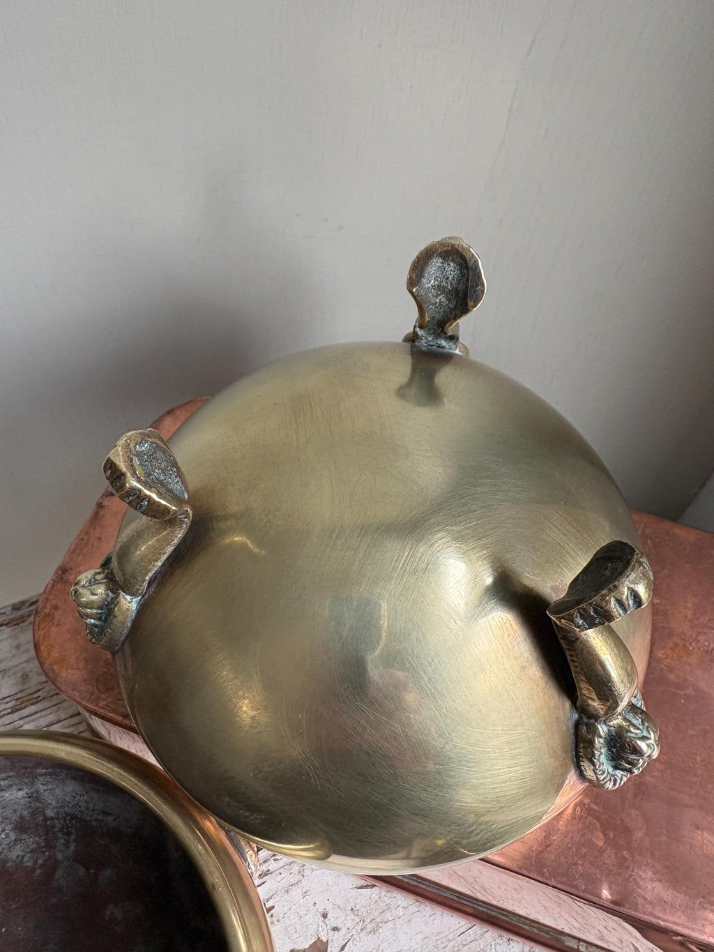 Set of TWO Brass Footed Bowls.