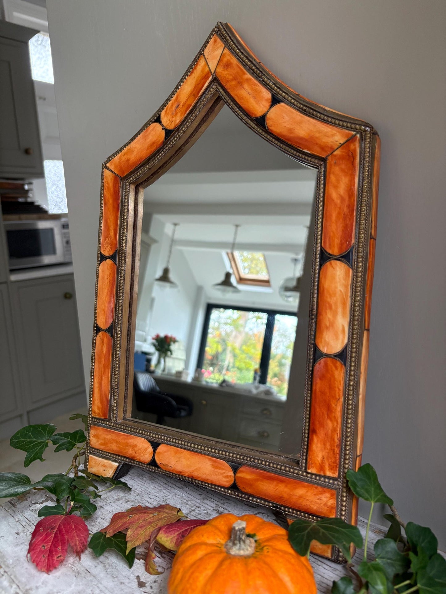Moroccan Bone Inlay Mirror.