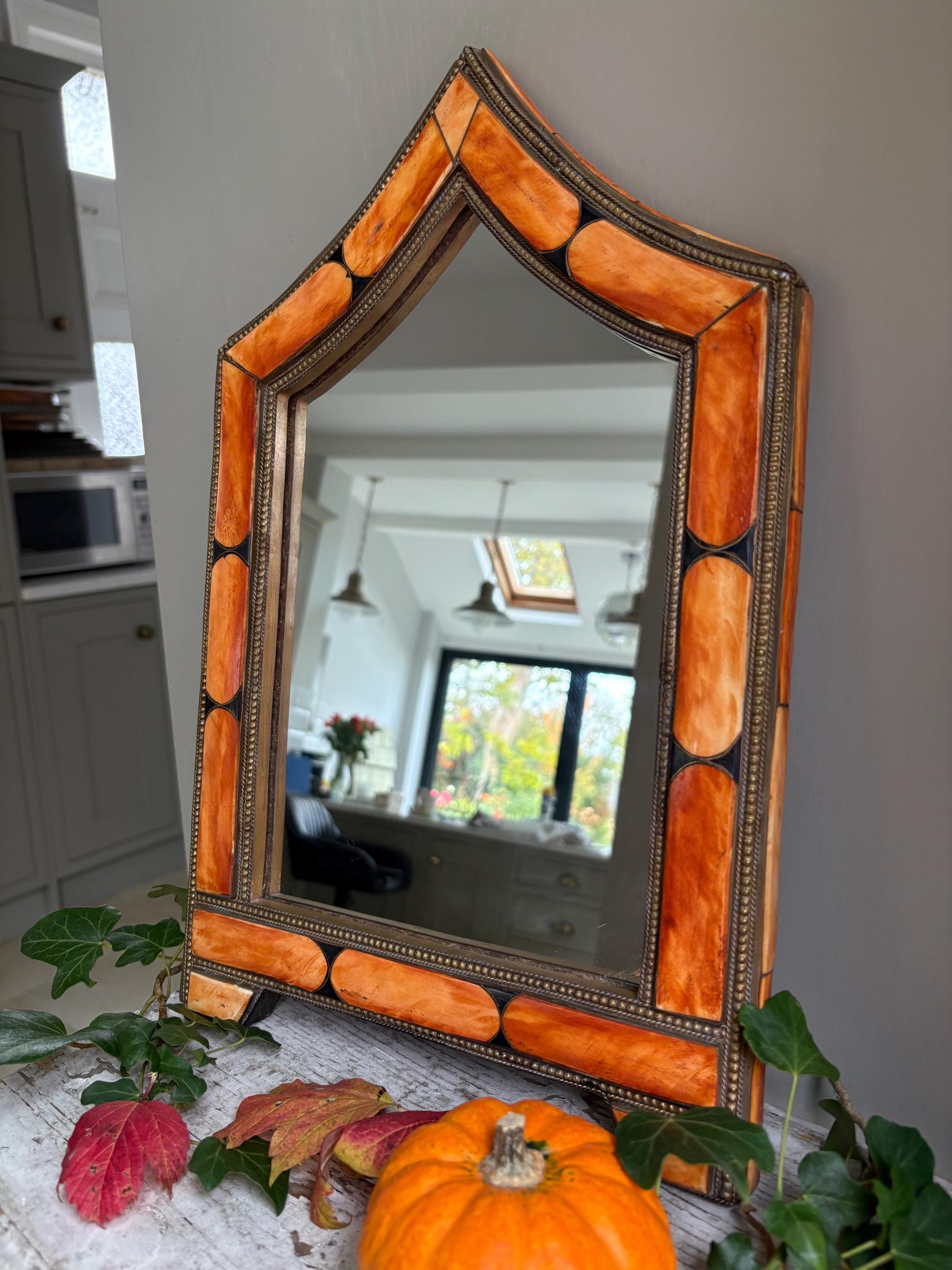 Moroccan Bone Inlay Mirror.