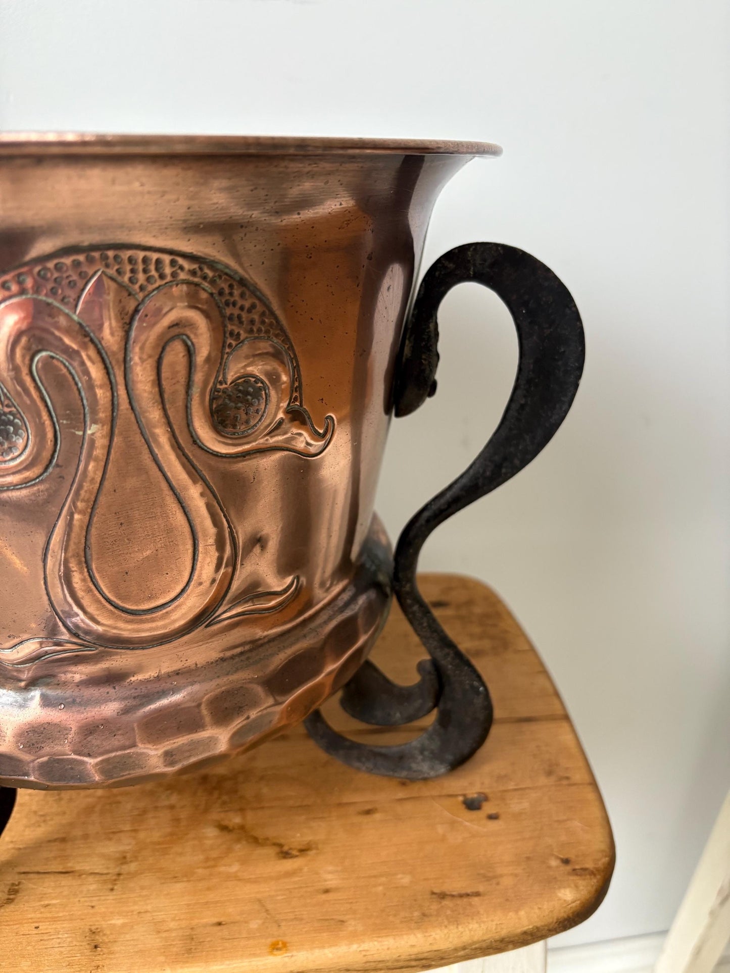 Arts and Crafts Copper Jardinere, Log Bin, Copper Planter.