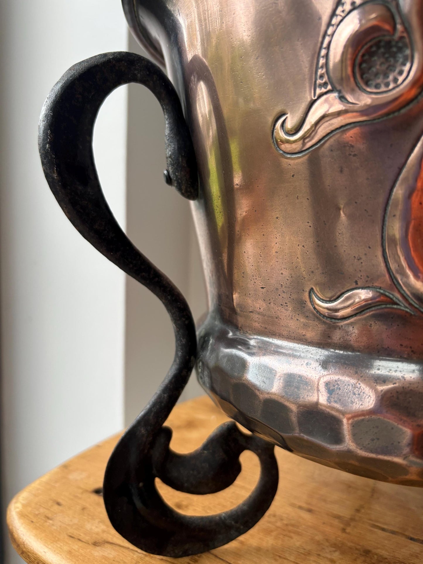 Arts and Crafts Copper Jardinere, Log Bin, Copper Planter.