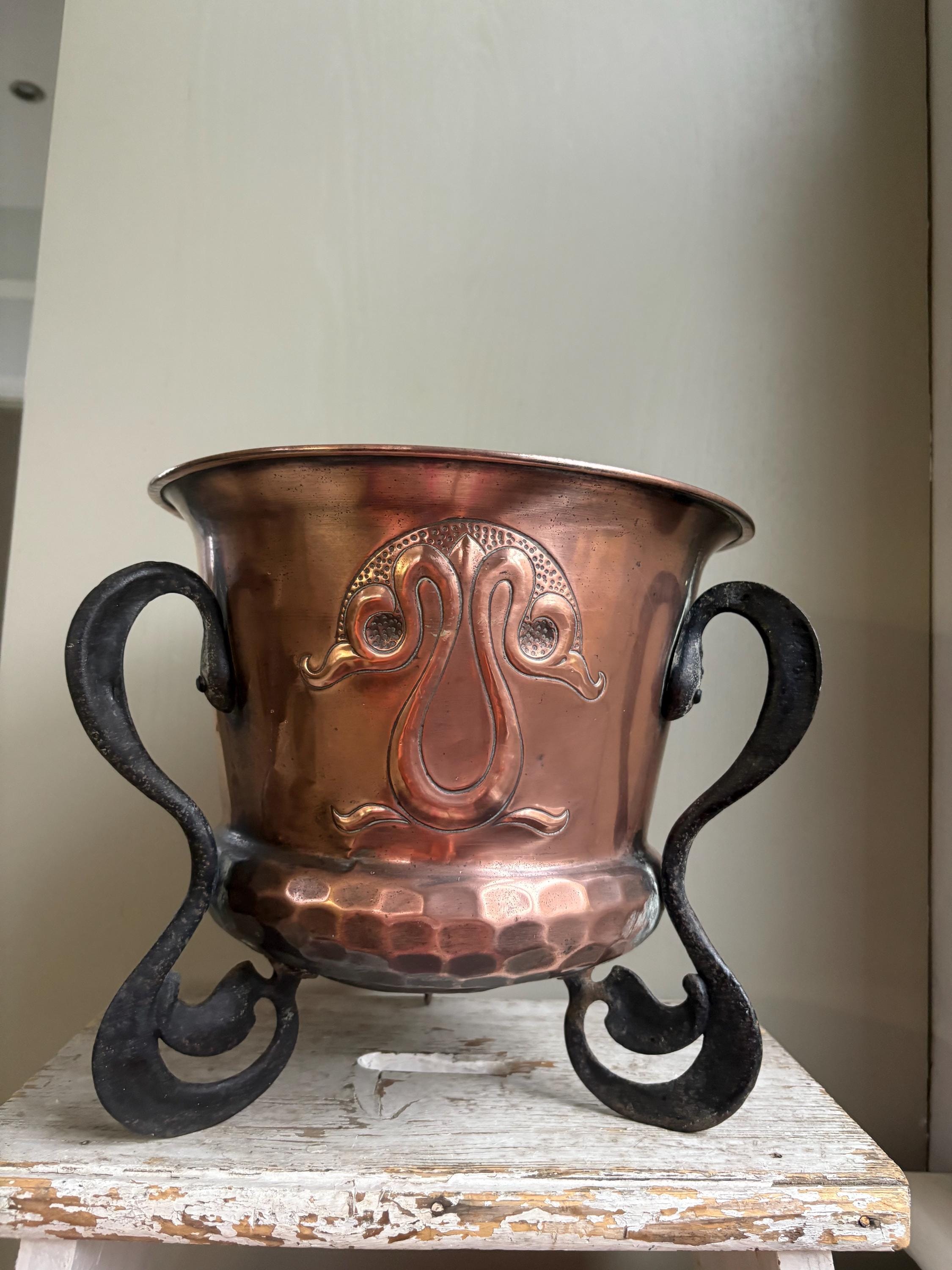 Arts and Crafts Copper Jardinere, Log Bin, Copper Planter.