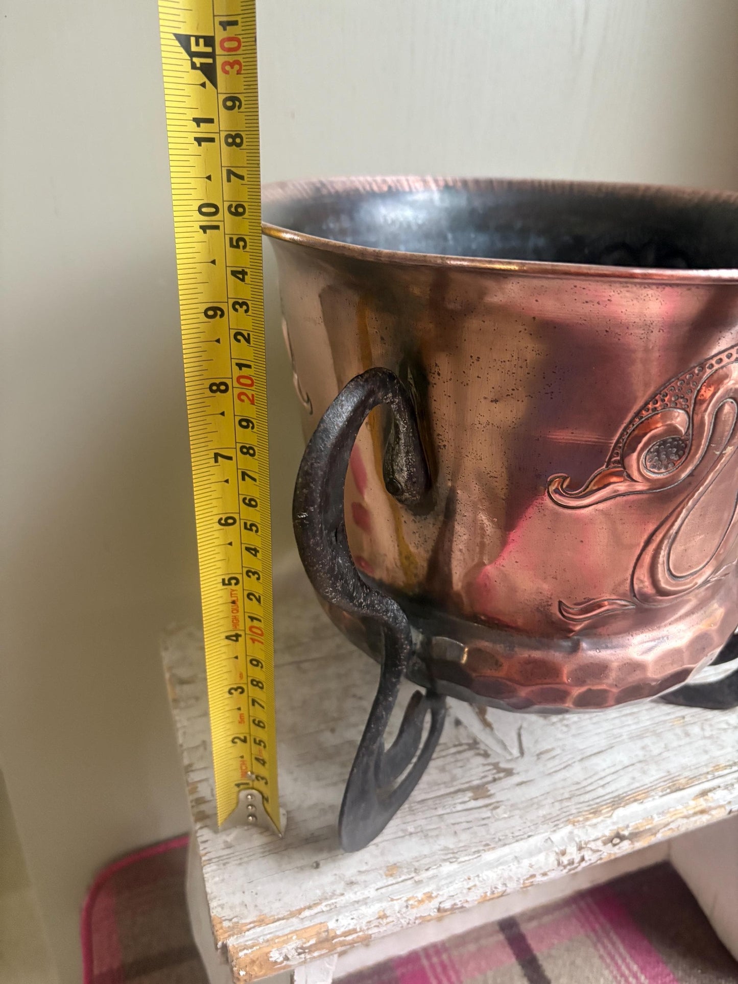 Arts and Crafts Copper Jardinere, Log Bin, Copper Planter.