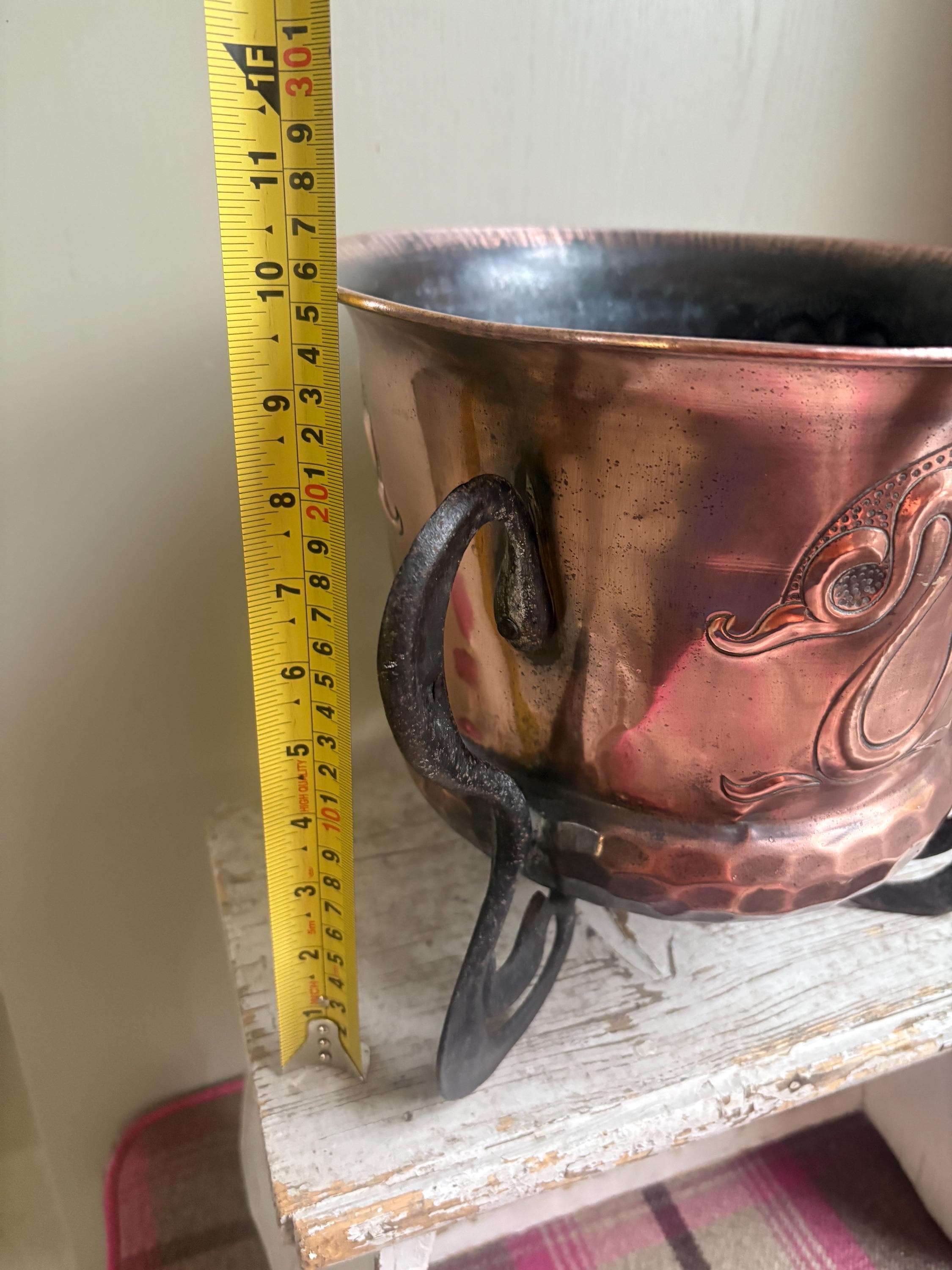 Arts and Crafts Copper Jardinere, Log Bin, Copper Planter.