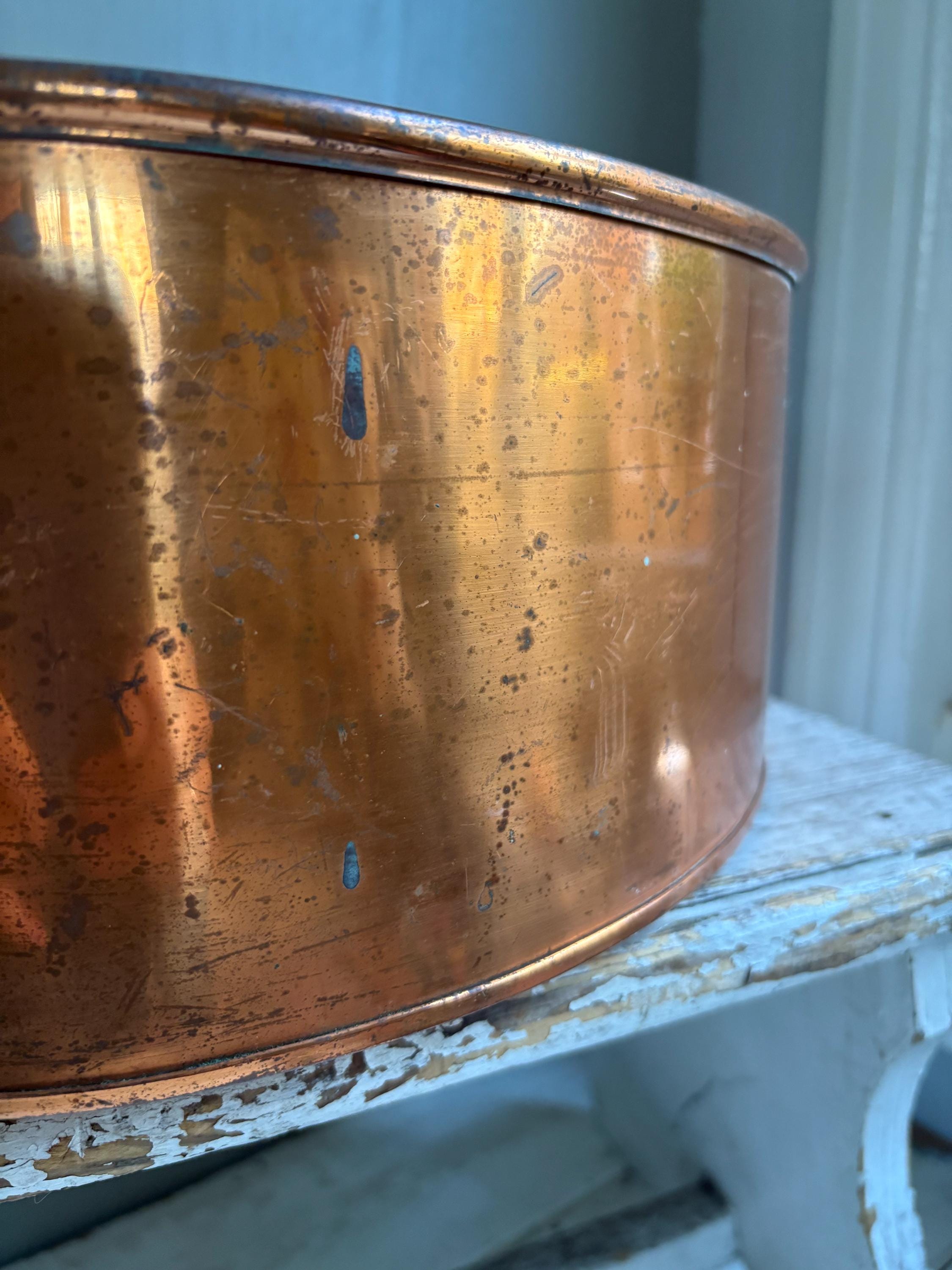 Large Oval Copper Planter