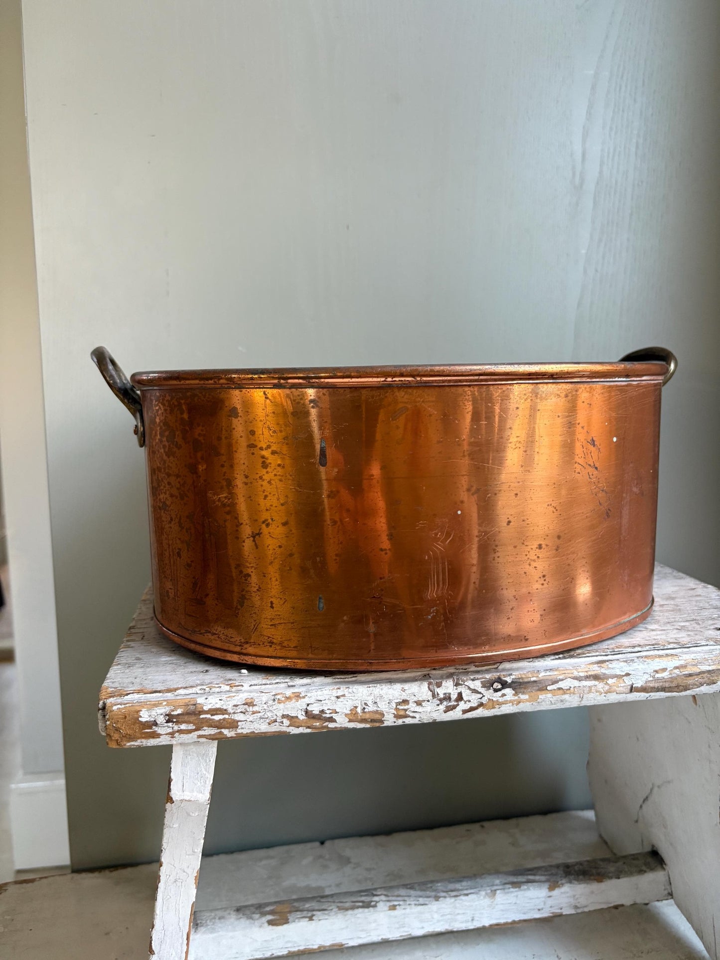 Large Oval Copper Planter