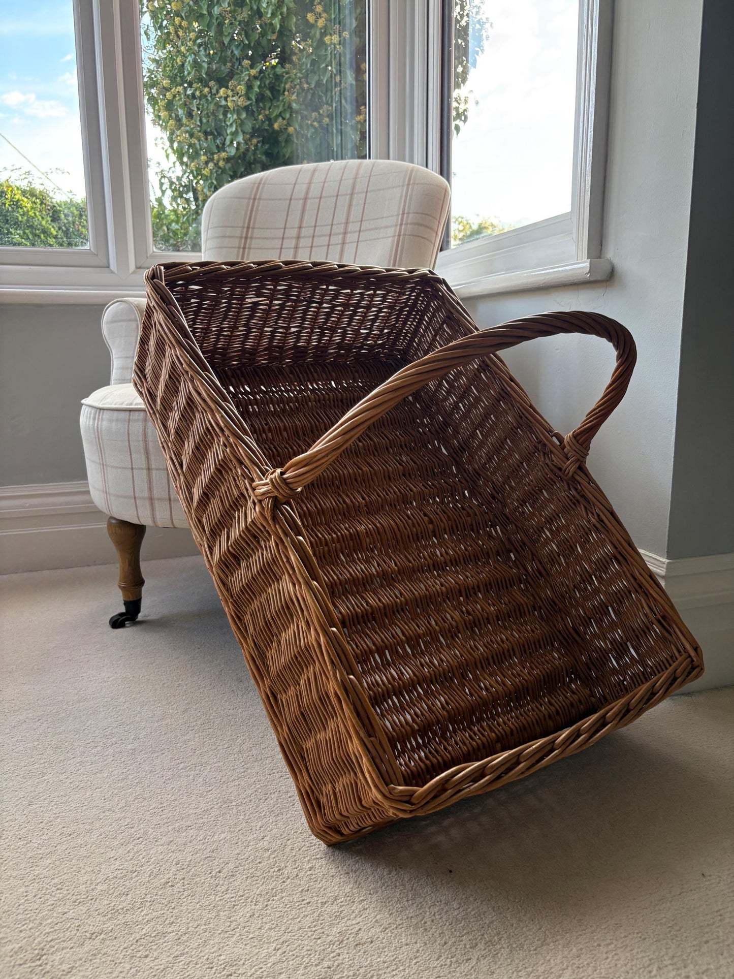 Huge Wicker Basket, Shop Display, Sandwich Round Basket.