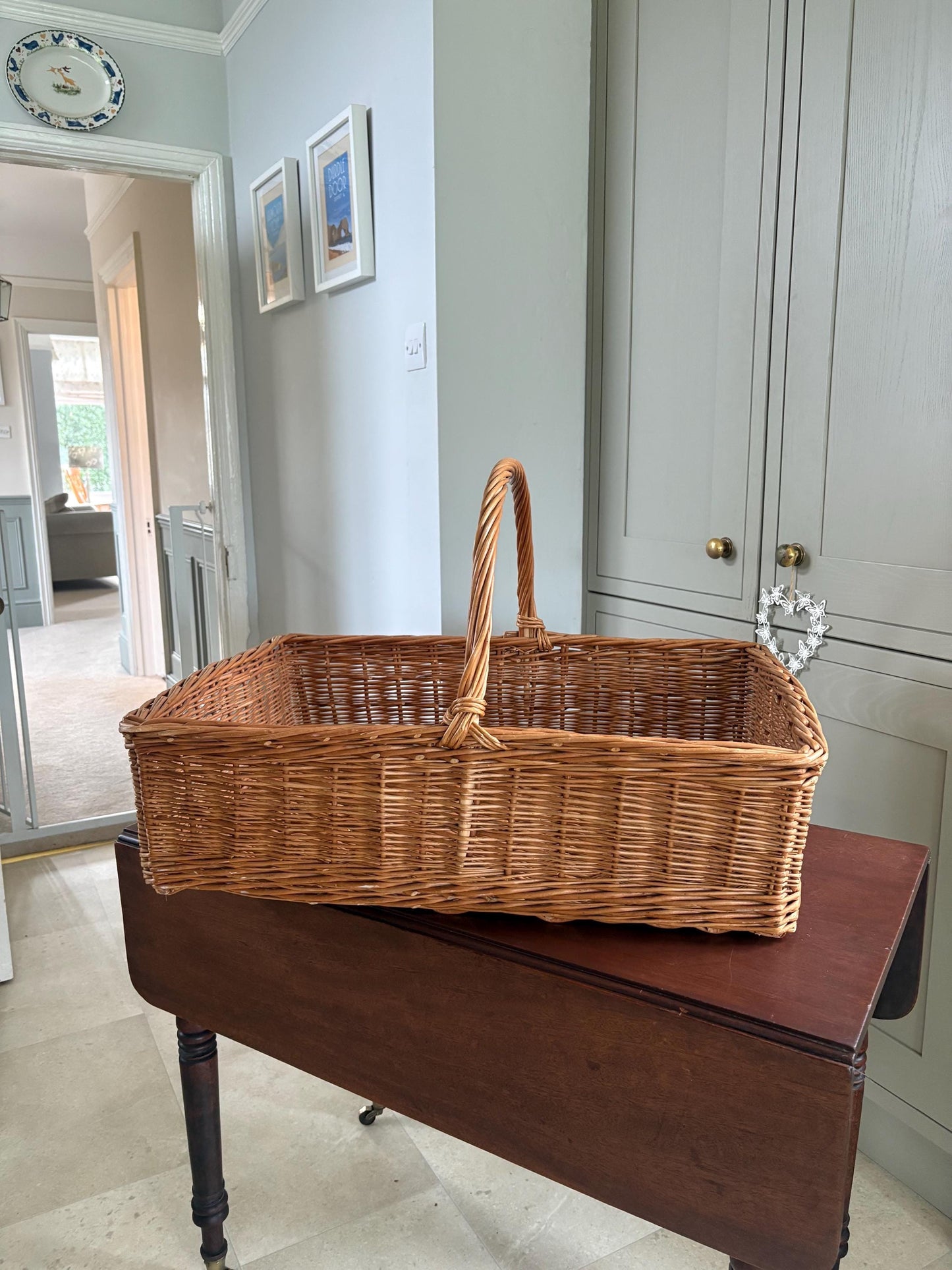 Huge Wicker Basket, Shop Display, Sandwich Round Basket.