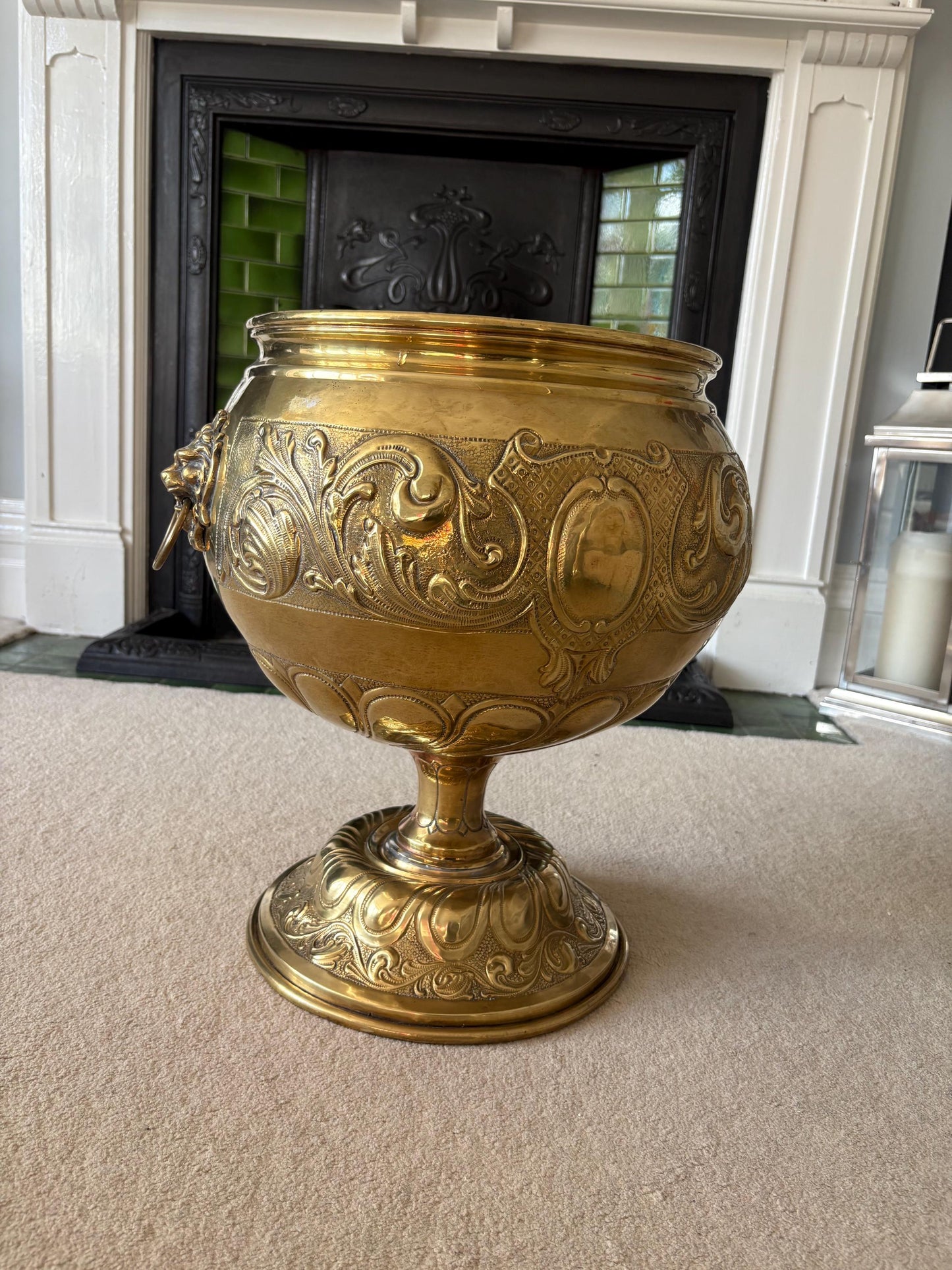 Brass Jardiniere, Antique Planter, Home Decor